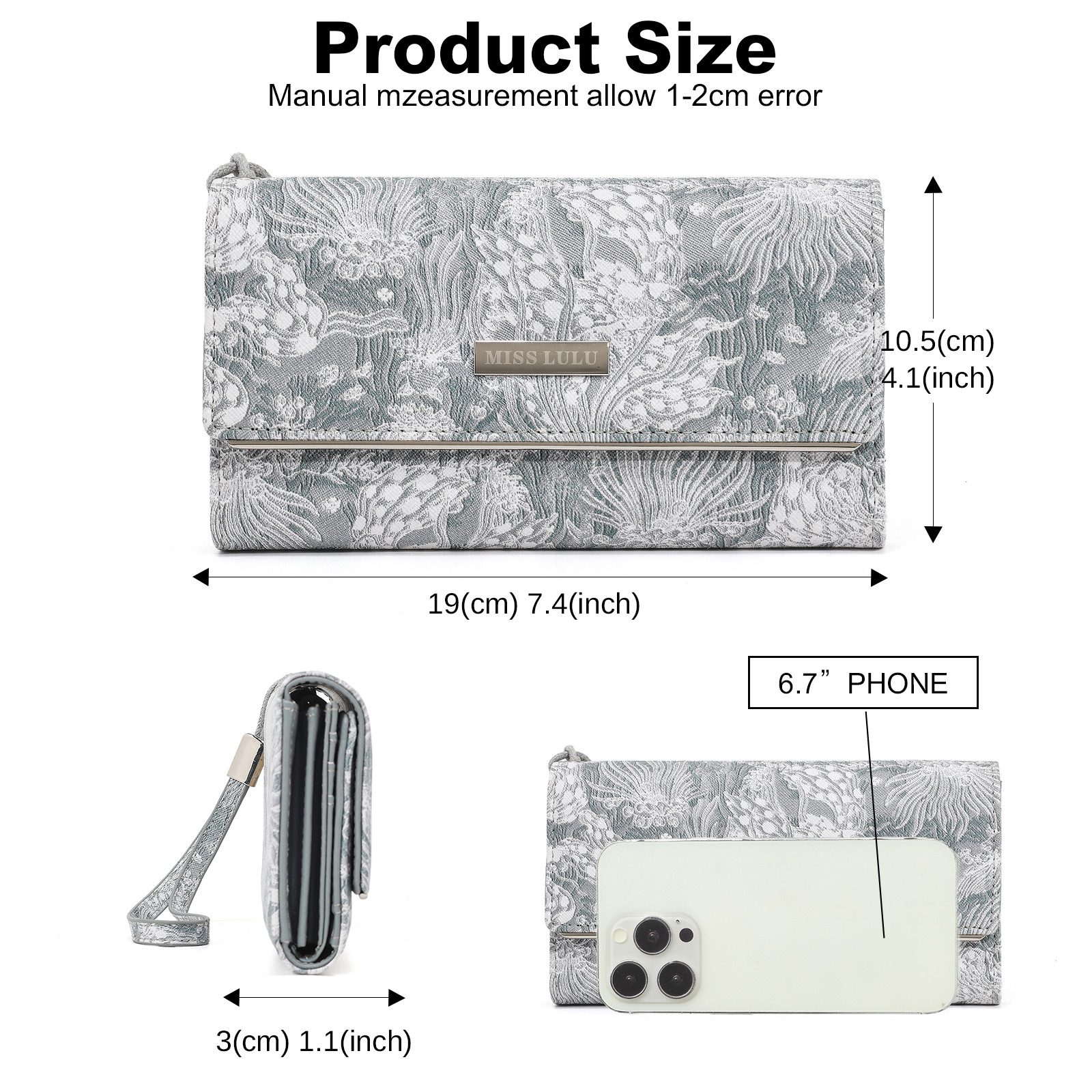 Miss Lulu Geldbörse Damen Mehrfarbig Portemonnaie aus Kunstleder günstig online kaufen