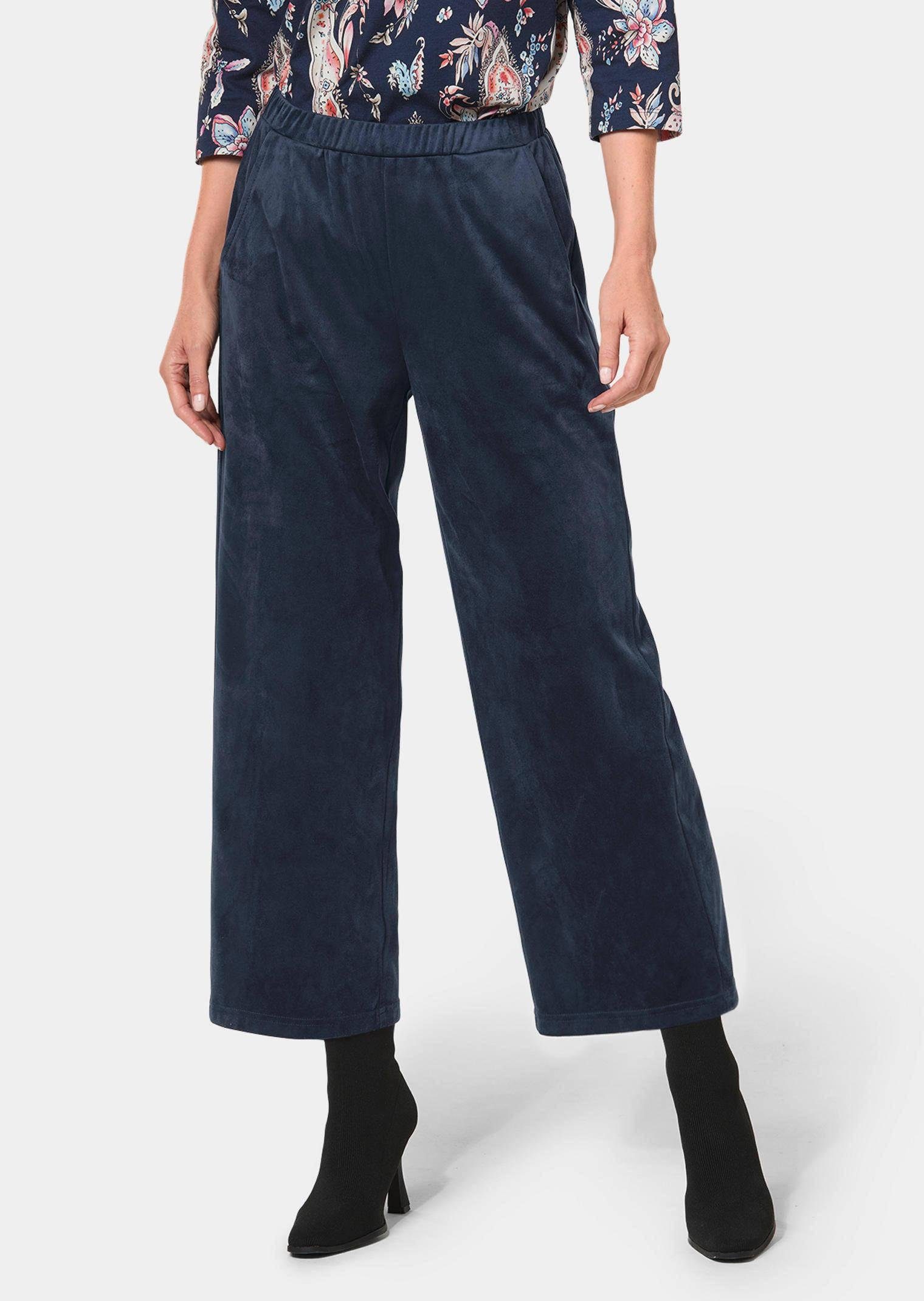 GOLDNER 7/8-Caprijeans Kurzgröße: Culotte in Velourslederoptik günstig online kaufen