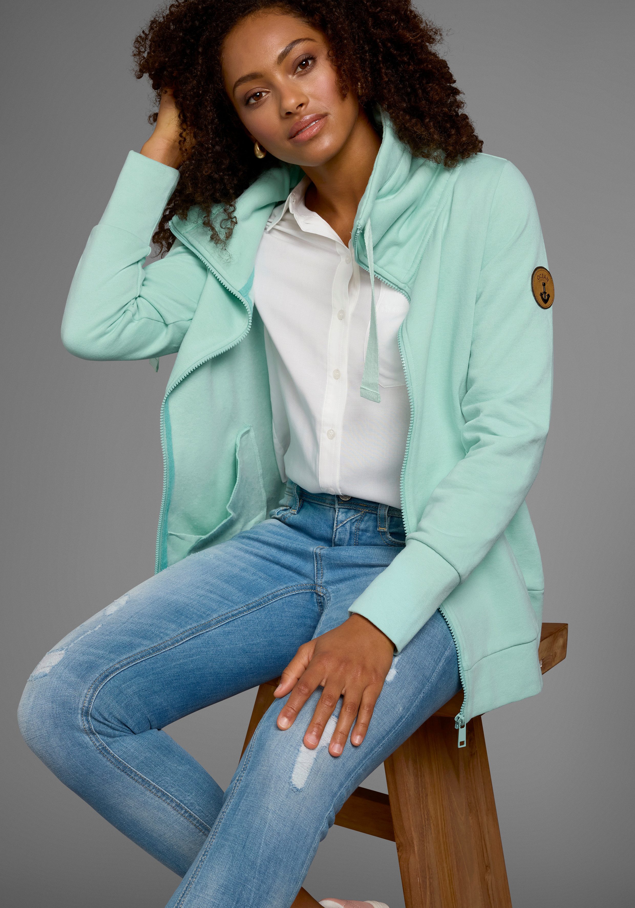 Ocean Sportswear Sweatjacke mit voluminösem hohem Kragen günstig online kaufen