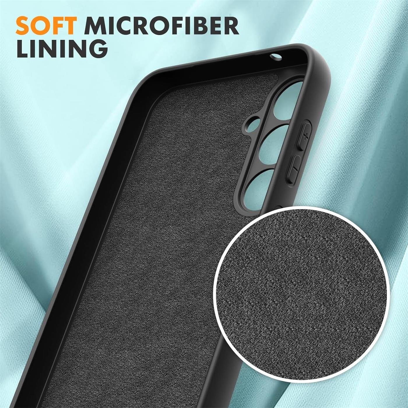 CoolGadget Handyhülle Silikon Case für das Samsung Galaxy A55 5G Slim TPU Cover 6,6 Zoll, Weiche Schutz Hülle mit Innen Fleece aus Stoff Handy Tasche – Bild 4 von 5
