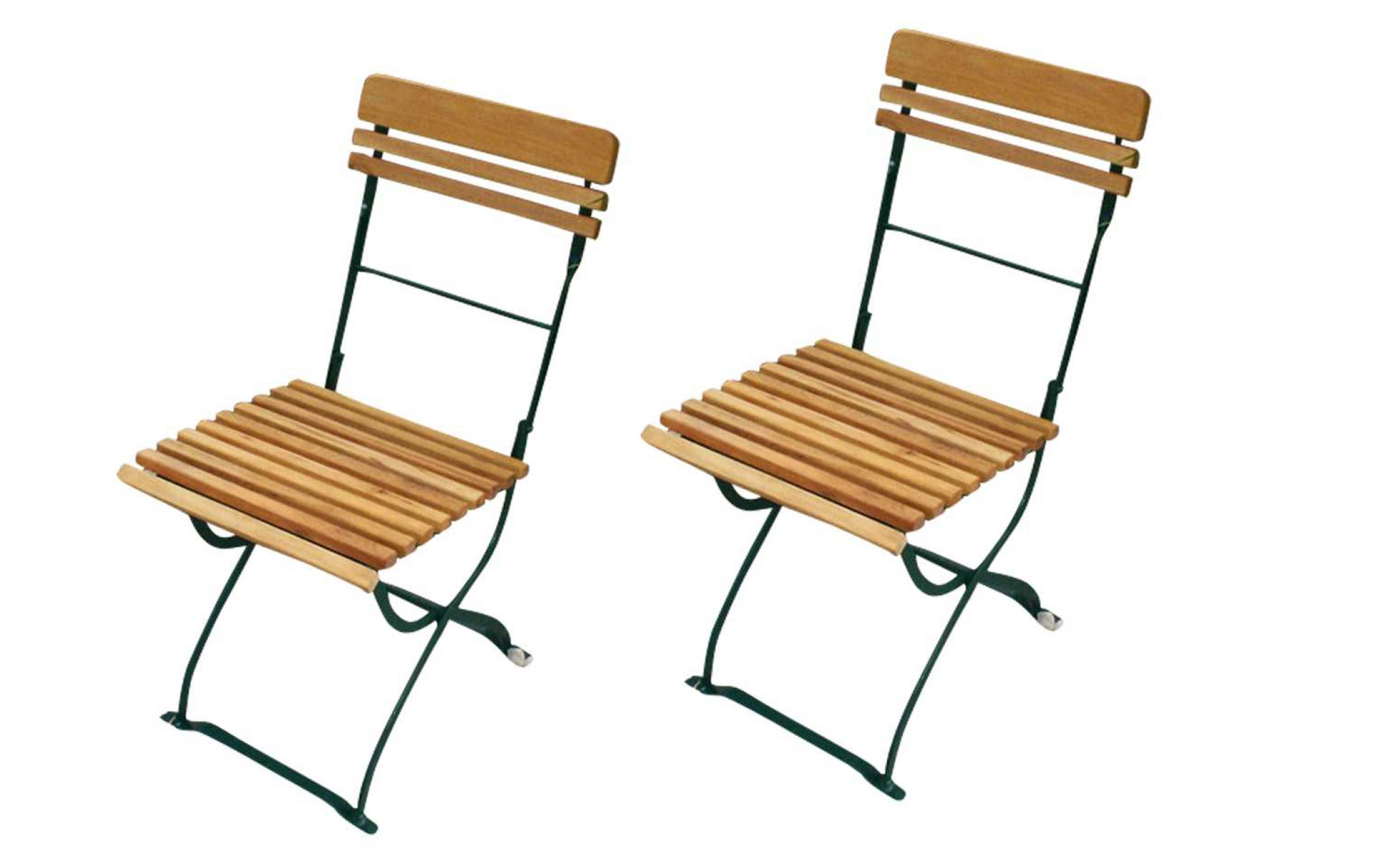 TPFGarden Gartenstuhl BAYERN (2 x Klappstuhl aus Robinienholz - Gestell in Grün pulverbeschichtet), Hochwertiger Outdoor Stuhl mit den Maßen (BxHxT): 40 x 85 x 58 cm