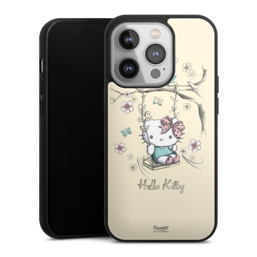 DeinDesign Handyhülle Hello Kitty Fanartikel Offizielles Lizenzprodukt Hello Kitty Natur, Apple iPhone 14 Pro Gallery Case Glas Hülle