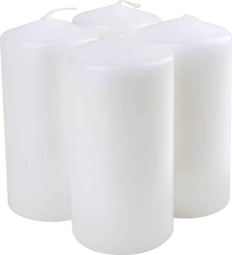 Wiedemann Stumpenkerze Pillar Candles, getaucht, 12 cm x 6 cm x 6 cm, 4er-Pack
