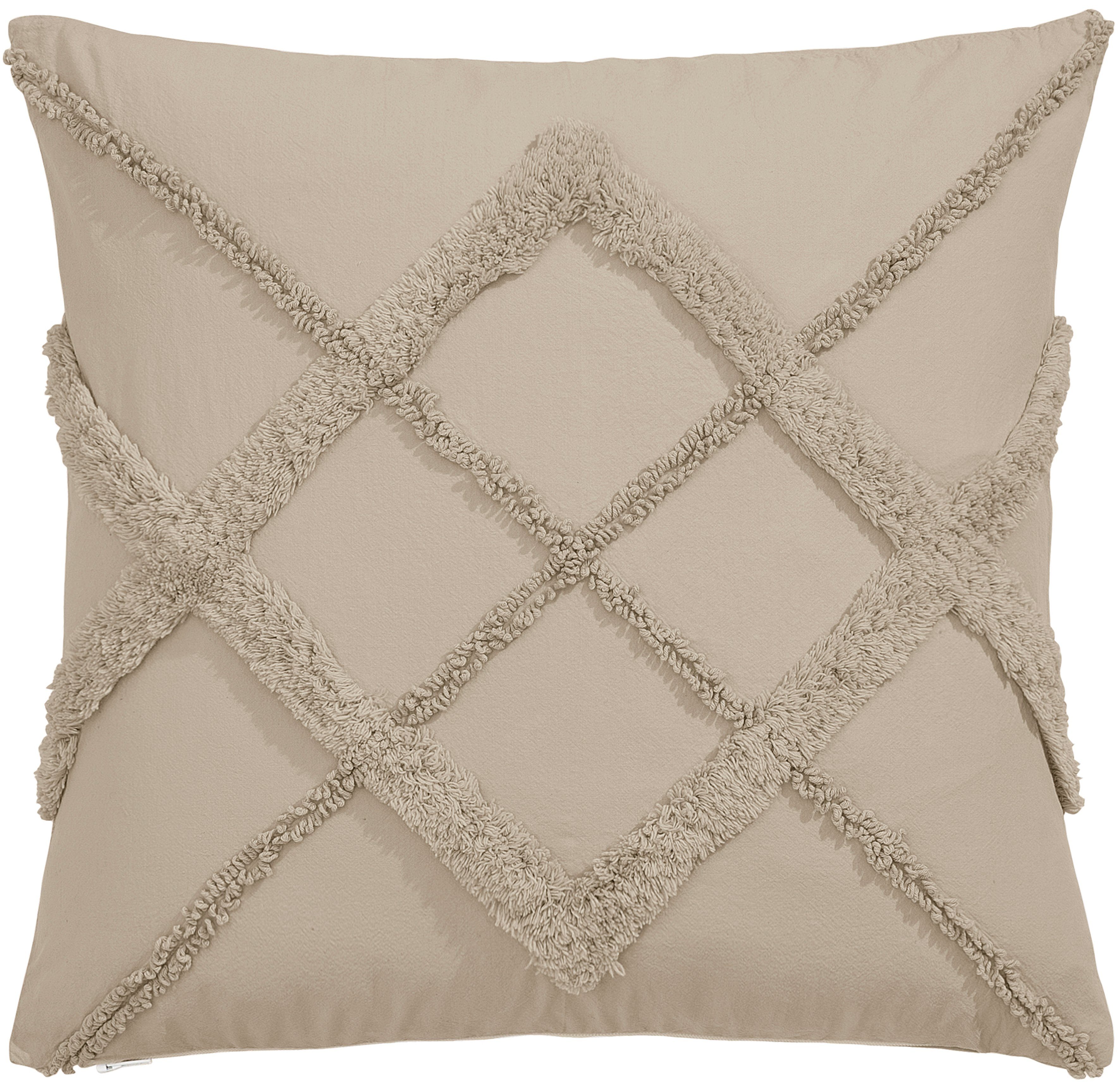 OTTO home Dekokissen Monnia, unifarben, Kissenhüllen ohne Füllung mit Reißverschluss, 2 Stück