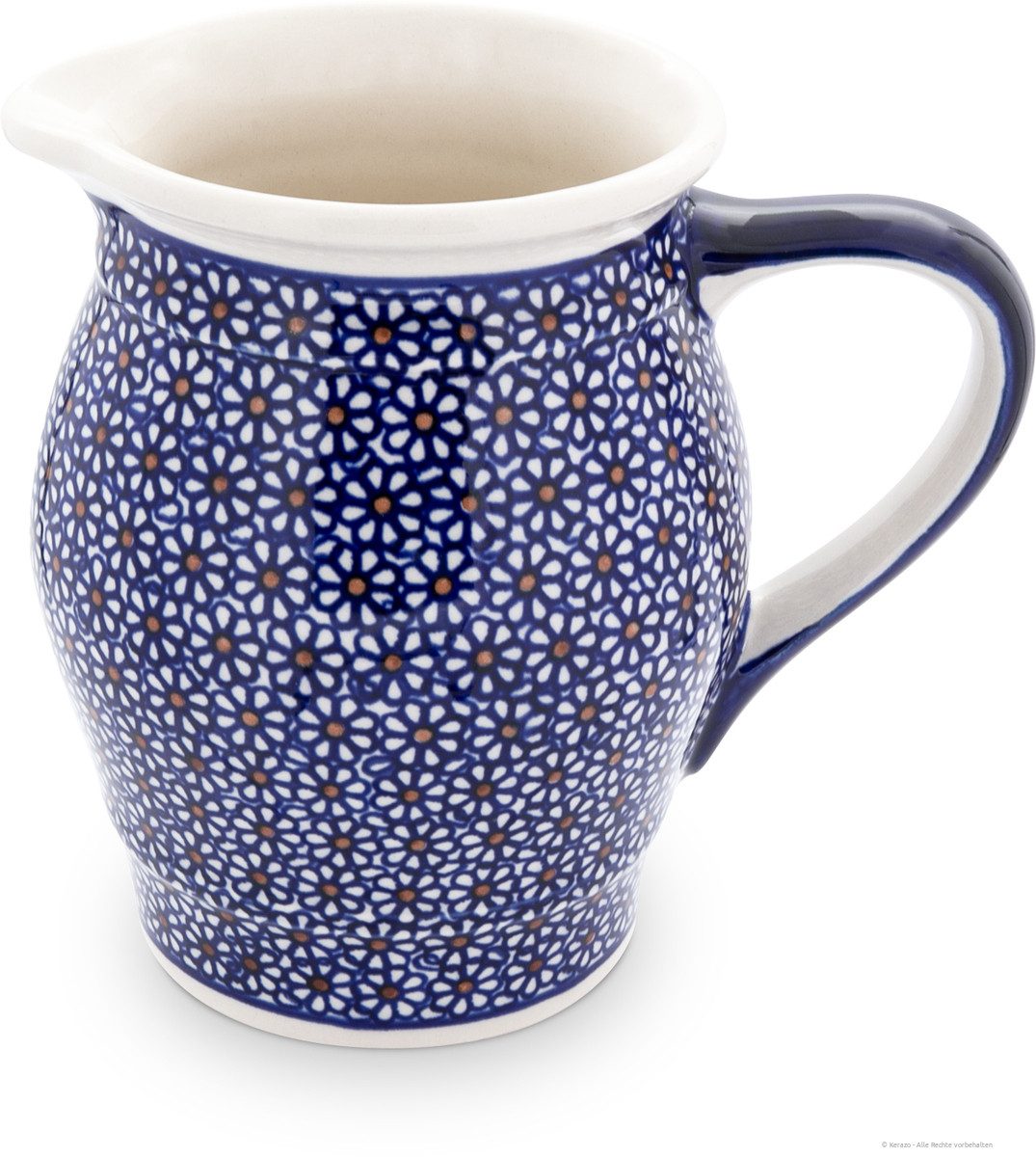 Bunzlauer Keramik Kanne Bunzlauer Keramik 1,4L Krug – handliche Rustikale Milchkanne,Dekor 120, 1,40 l