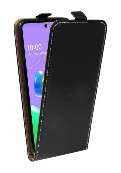 cofi1453 Handyhülle cofi1453® Flip Case kompatibel mit LG K52 Handy, Schutzhülle Handy Flip Cover Klapptasche Schwarz