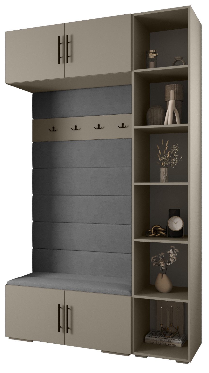 ABIKS MÖBEL Kompaktgarderobe INOVA 3 SATZ 20 Möbelset, Garderobe mit Kleiderstange und Regalen