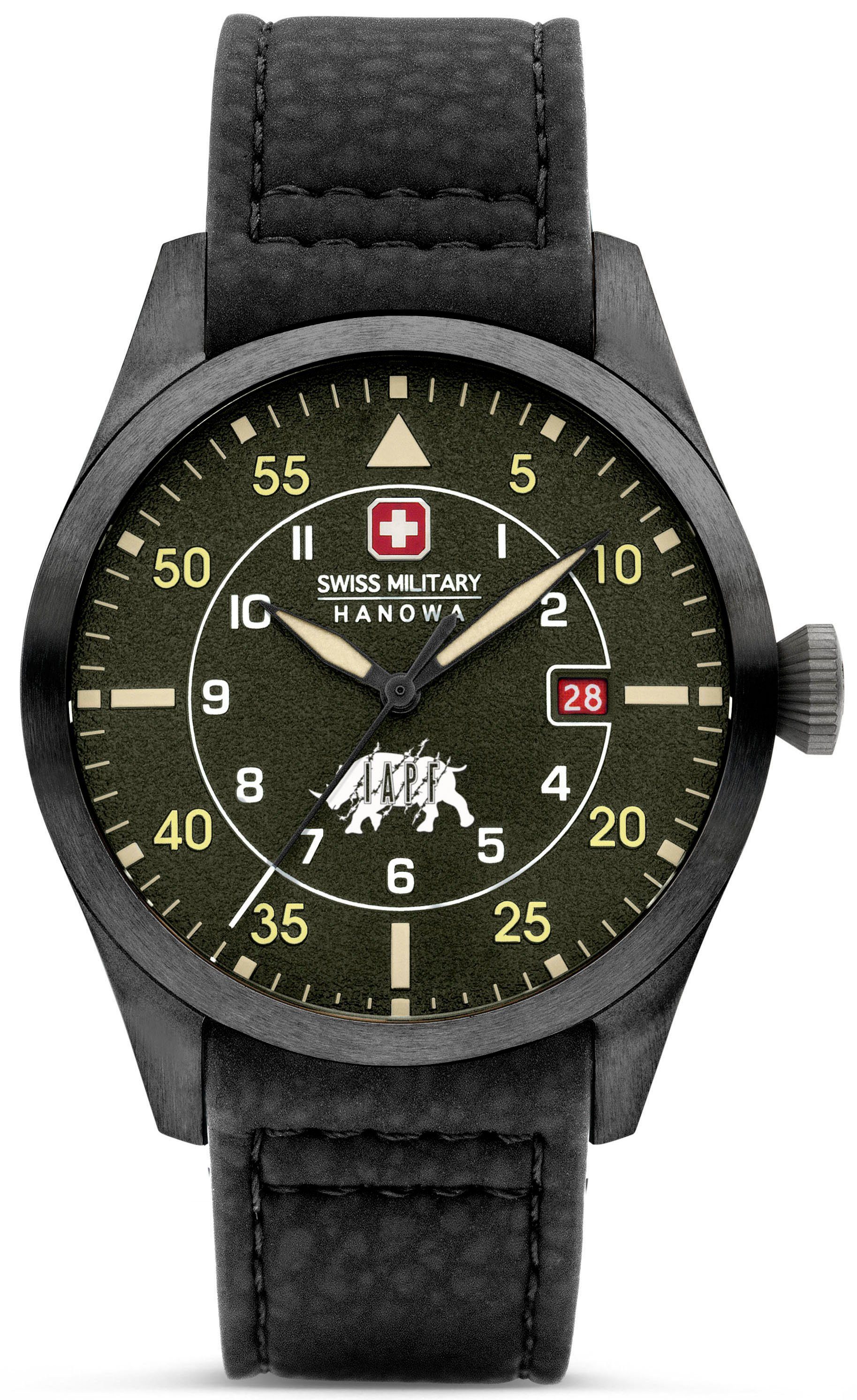 Swiss Military Hanowa Quarzuhr LEAD RANGER, SMWGN0001231, Armbanduhr, Herrenuhr, Schweizer Uhr, Swiss Made, Datum, Saphirglas