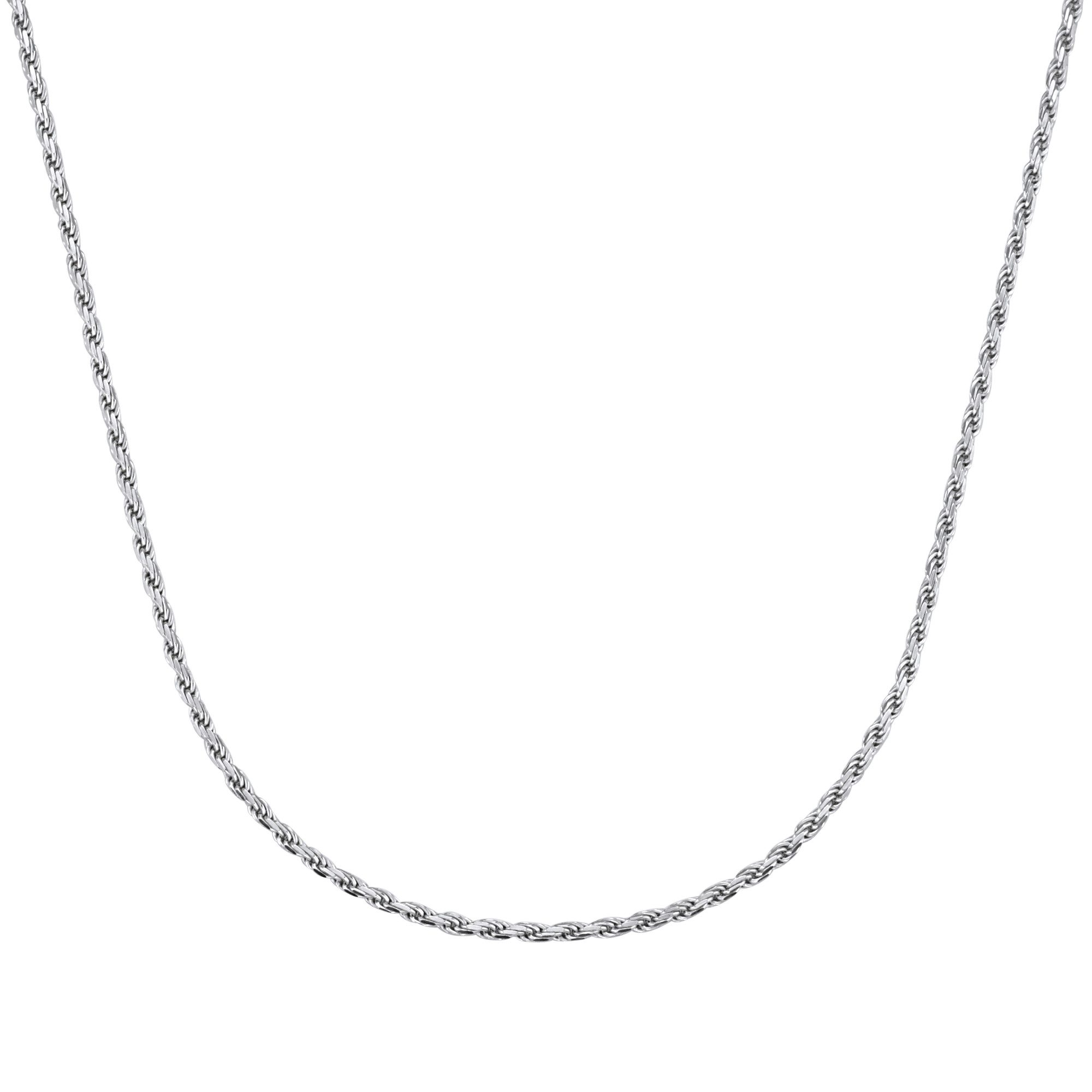 Silberkette diamantierte Kordelkette, Silber 925