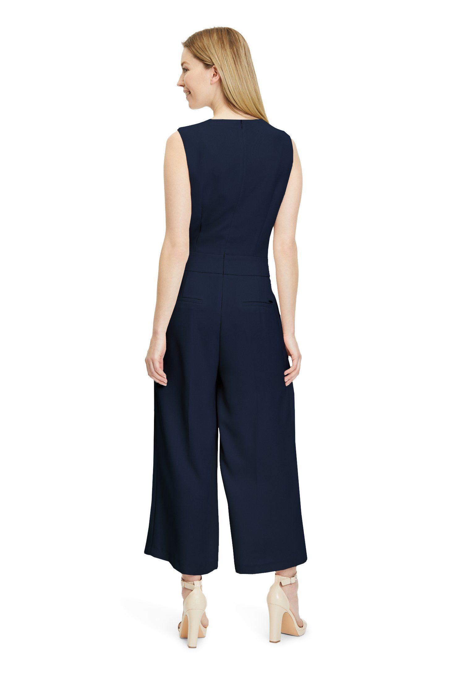 ohne Ivory Betty&Co (1-tlg) White Falten Arm Jumpsuit