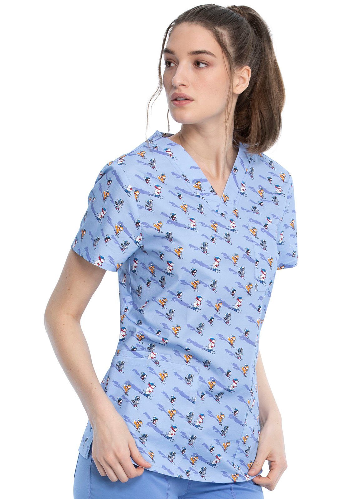 Funktionsbluse Bunt bedruckter Damen Kasack "Shred Slopes"
