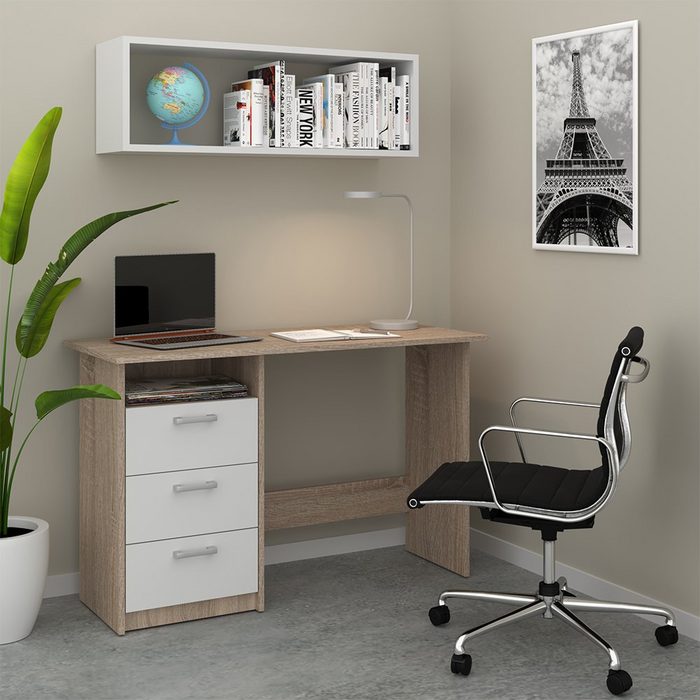 Vicco Schreibtisch Arbeitstisch Bürotisch PC-Tisch MEIKO Sonoma Weiß