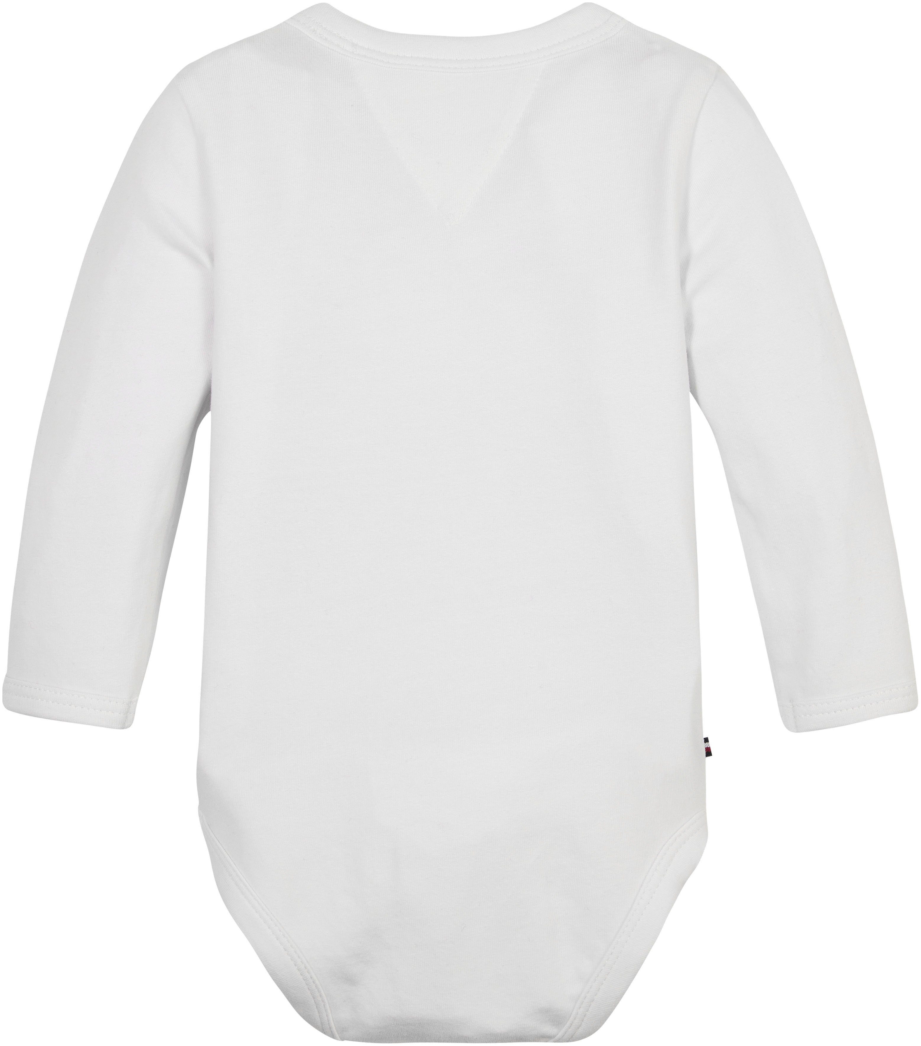 Tommy Hilfiger Body BABY CURVED L/S BODY Logo-Schriftzug Flag White mit MONOTYPE Hilfiger &