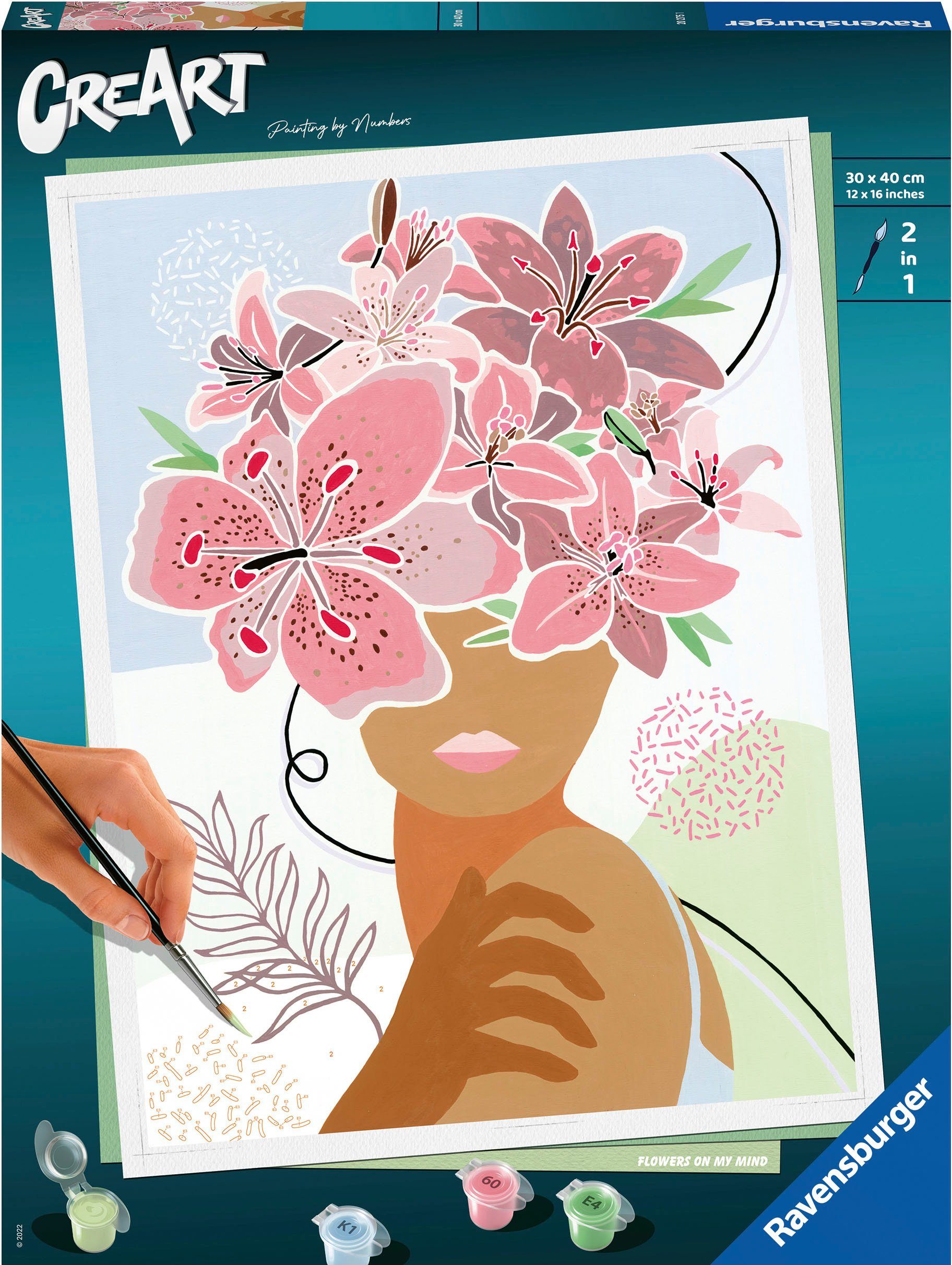 Ravensburger Malen nach Zahlen CreArt, Flowers on my Mind, Made in Europe