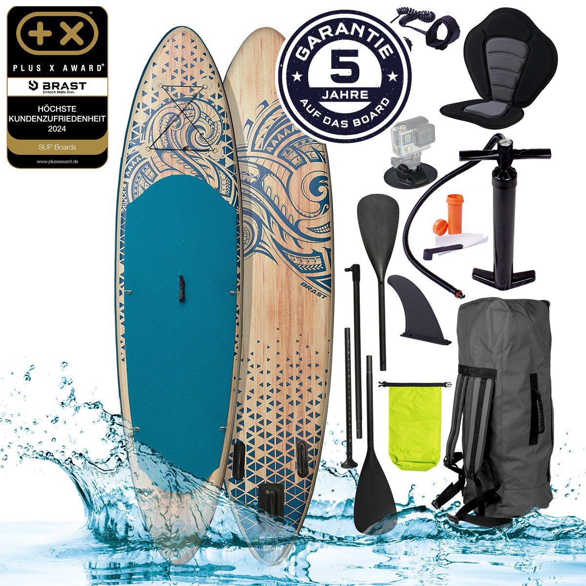 SUP-Board Retro, Aufblasbares Stand up Paddle Set