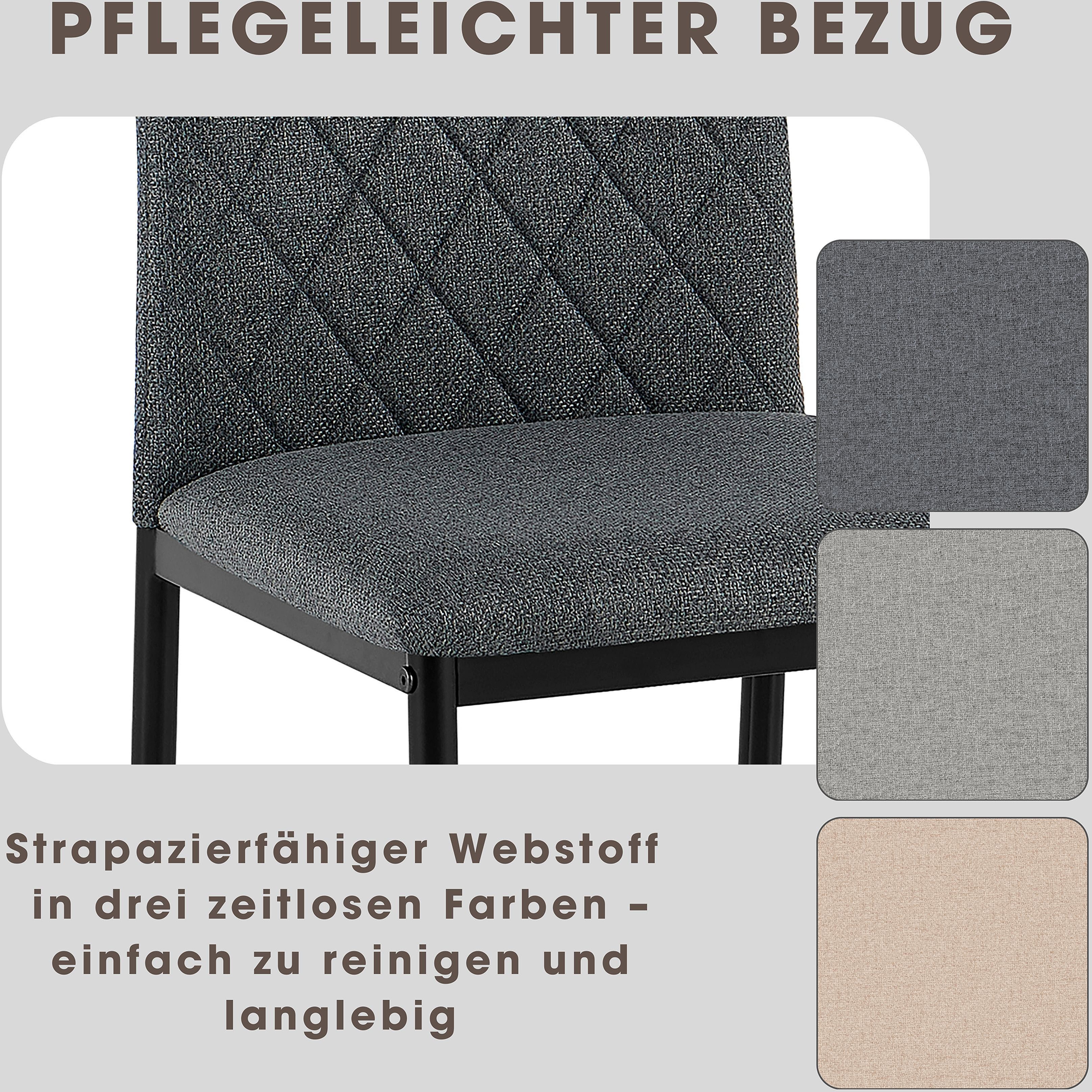 OTTO home Esszimmerstuhl Rom (Set, 2 St), bequemer Stuhl mit hochwertigem Stoffbezug und Griff im Rücken