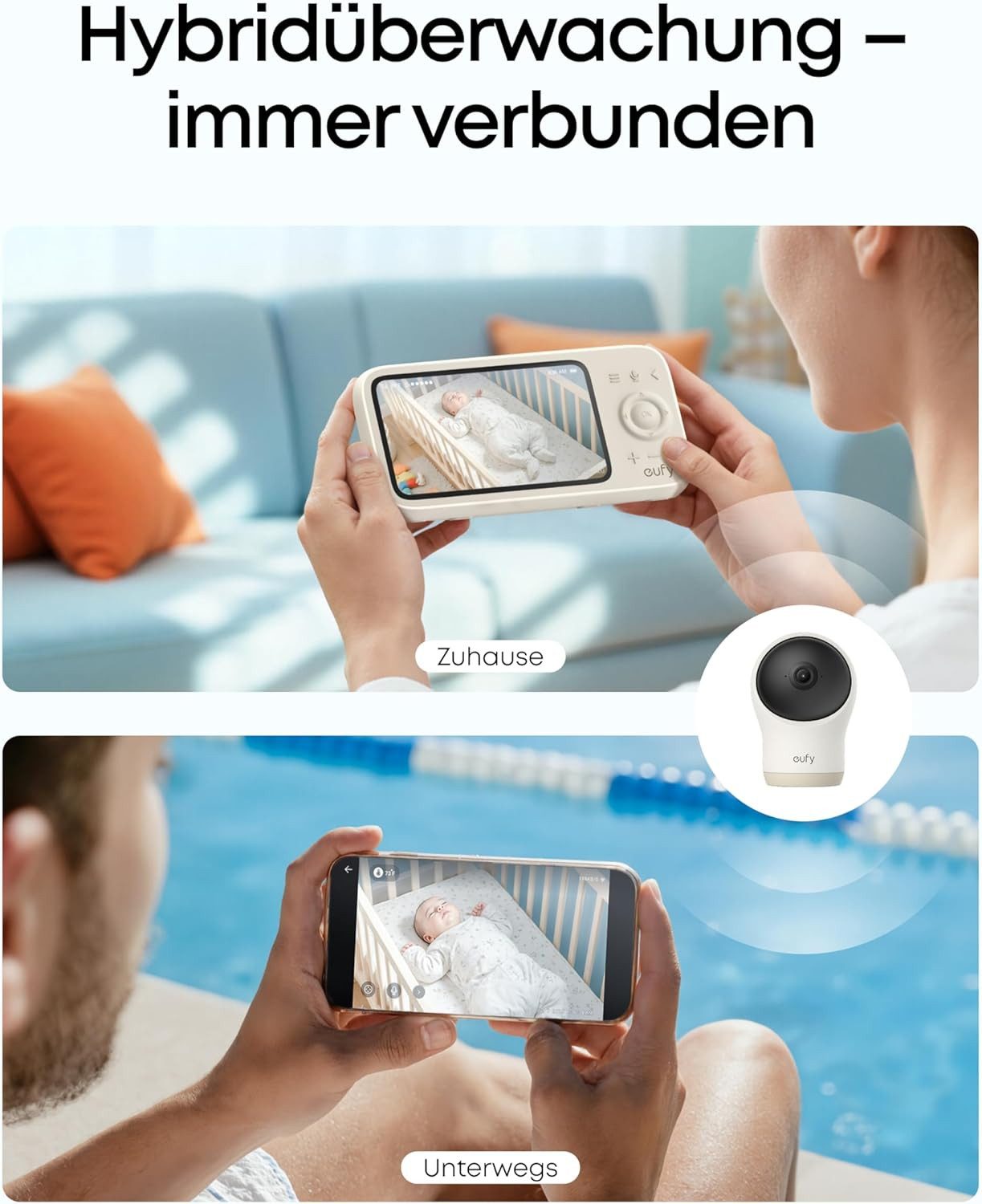 eufy Security Überwachungskamera eufy Babyphone C10 mit 2K HD Kamera (3-tlg)