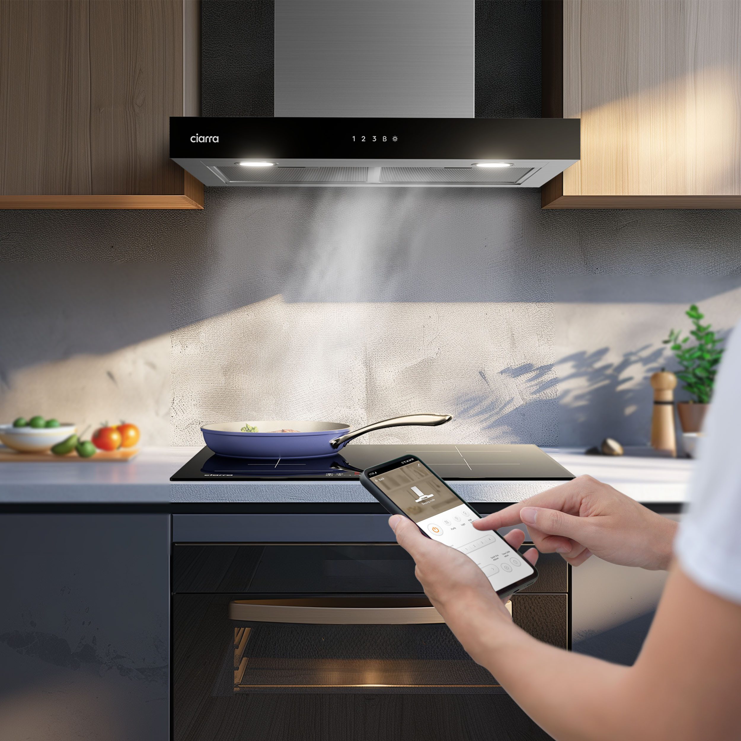 CIARRA Wandhaube 60 cm Dunstabzugshaube A+++ 650 m³/h Umluft & Abluft 4 Stufen CBCS6102 60 cm Dunstabzugshaube A+++ 650 m³/h Umluft & Abluft 4 Stufen CBCS6102, Kaminhaube leise WIFI-APP Touch Control Inkl. BOOST aus Edelstahl LED