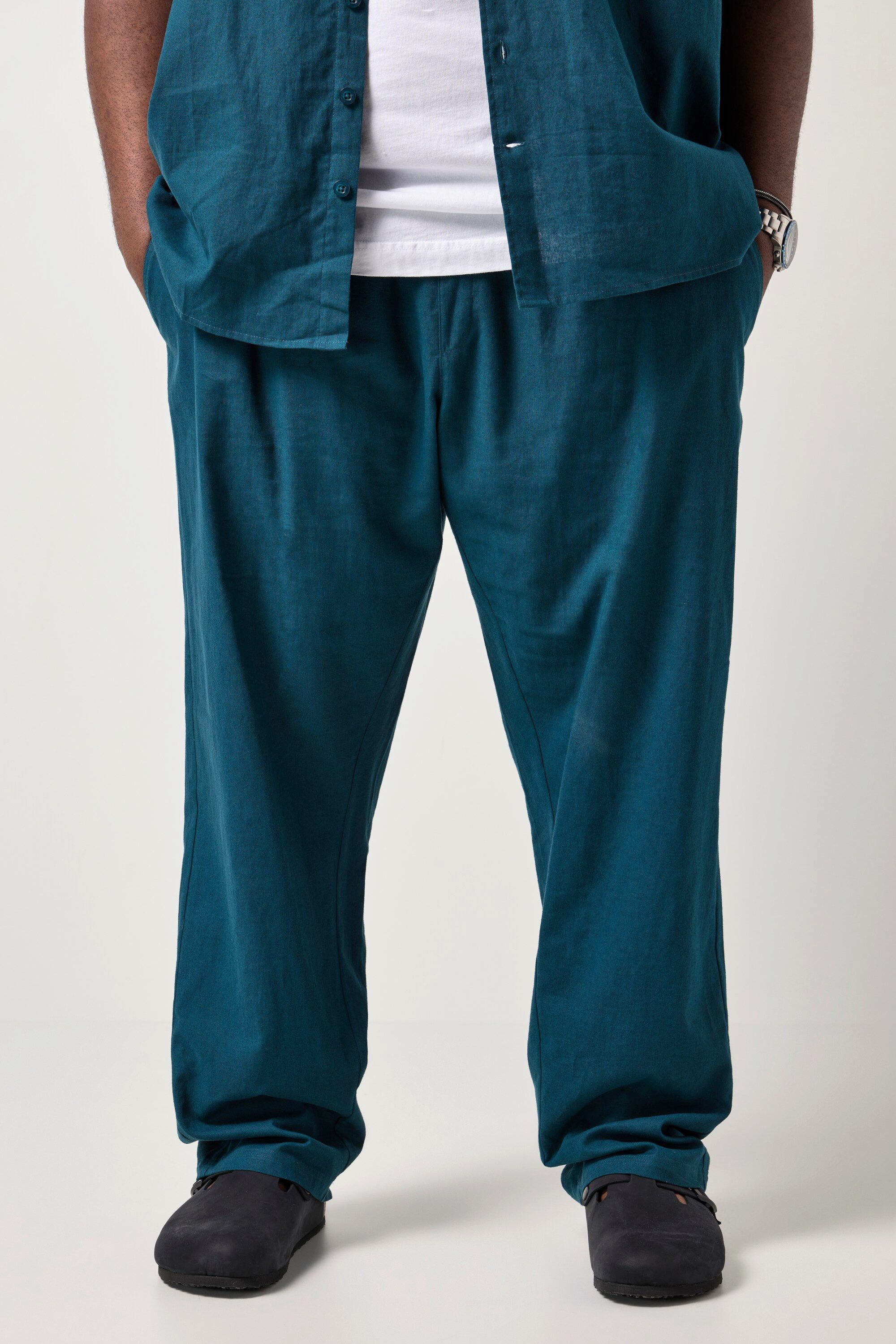STHUGE Schlupfhose Schlupfhose Leinenmix Elastikbund