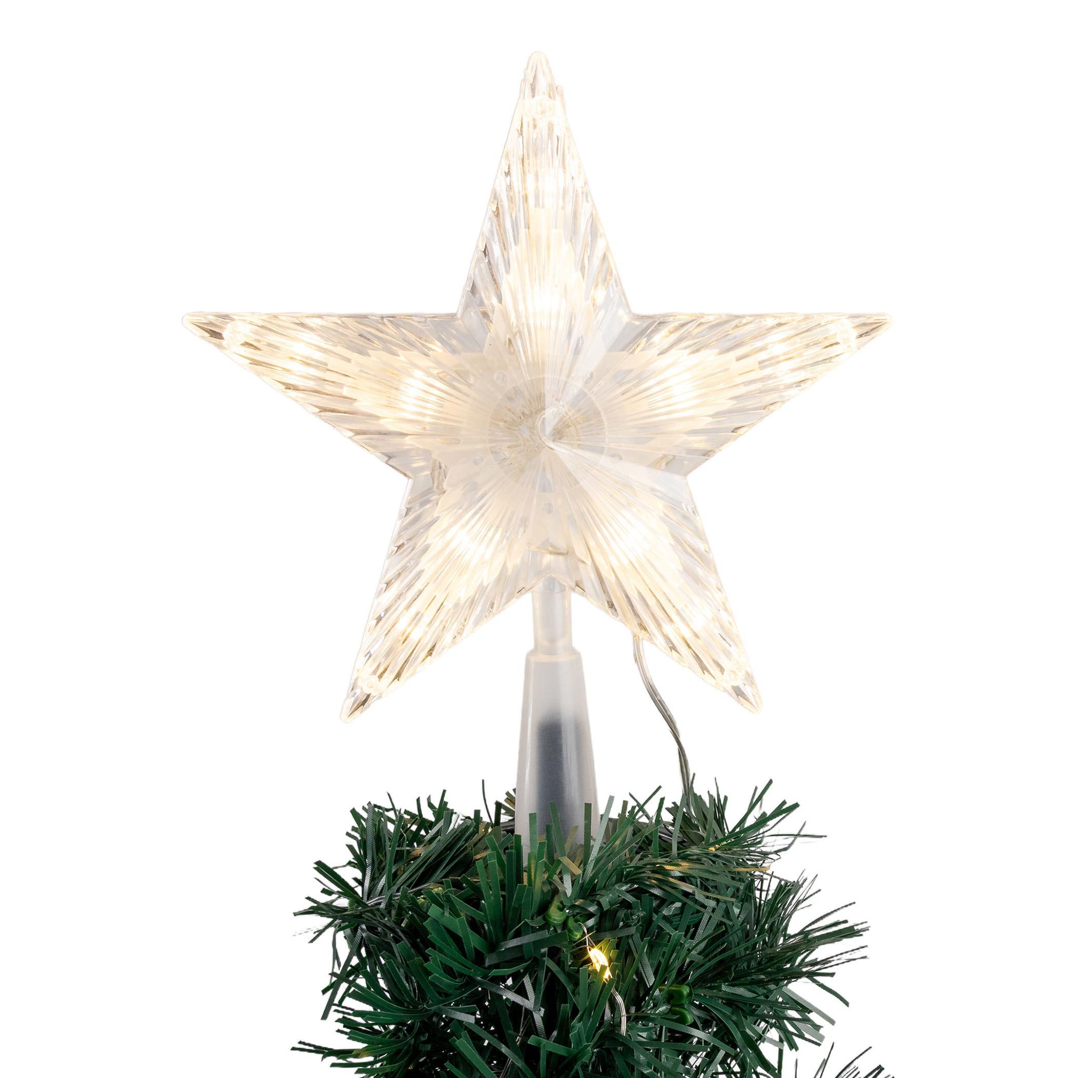 Spetebo Künstlicher Weihnachtsbaum Spiral Weihnachtsbaum 150 cm mit 120 LED - grün, Kunst Tannenbaum mit Stern Spitze für Außen und Innen – Bild 4 von 5