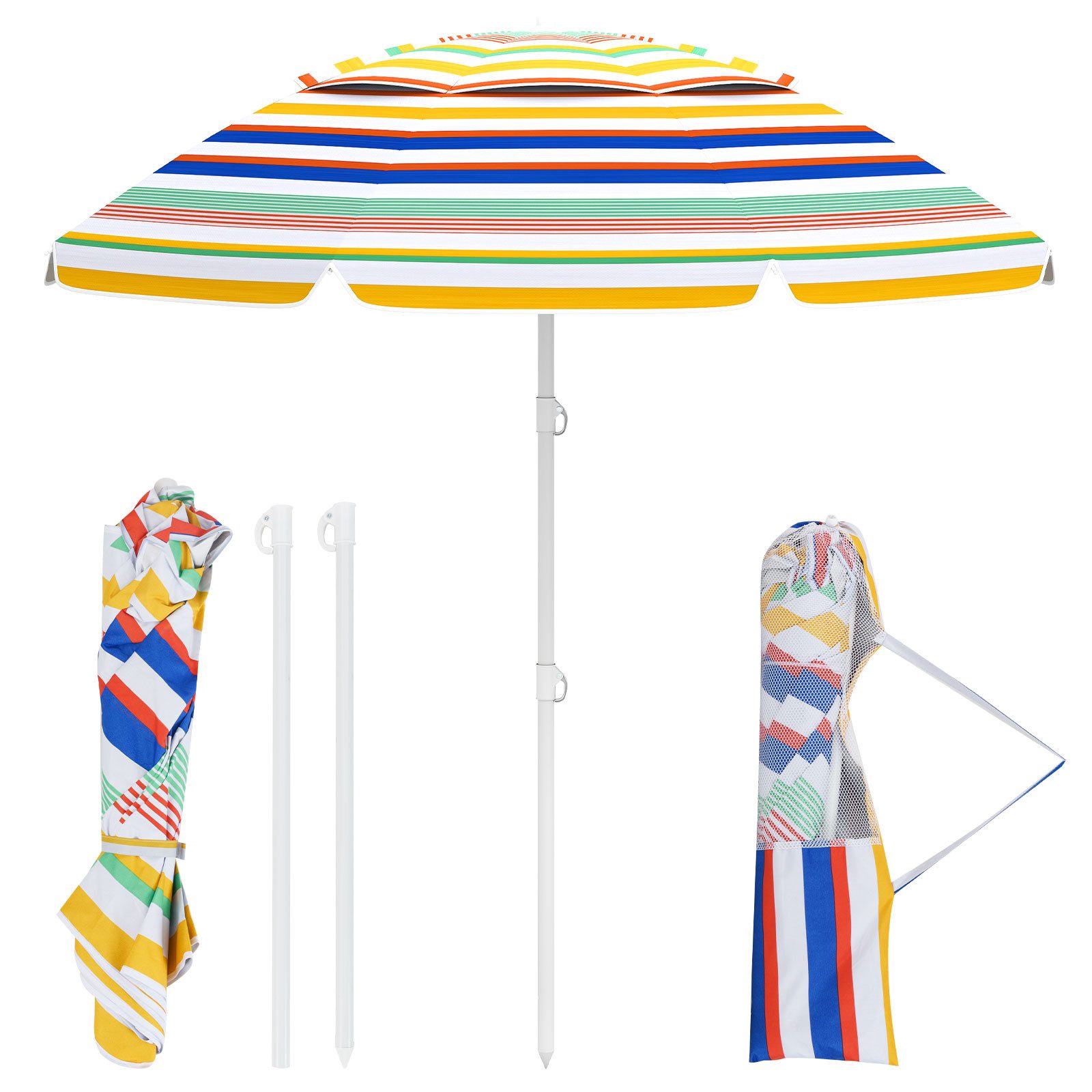 COSTWAY Sonnenschirm, LxB: 200x200 cm, Strandschirm, günstig online kaufen
