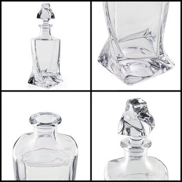 Belle Vous Karaffe Whisky Karaffe & Gläser Set - 800 ml Glas - mit Glasstopfendeckel