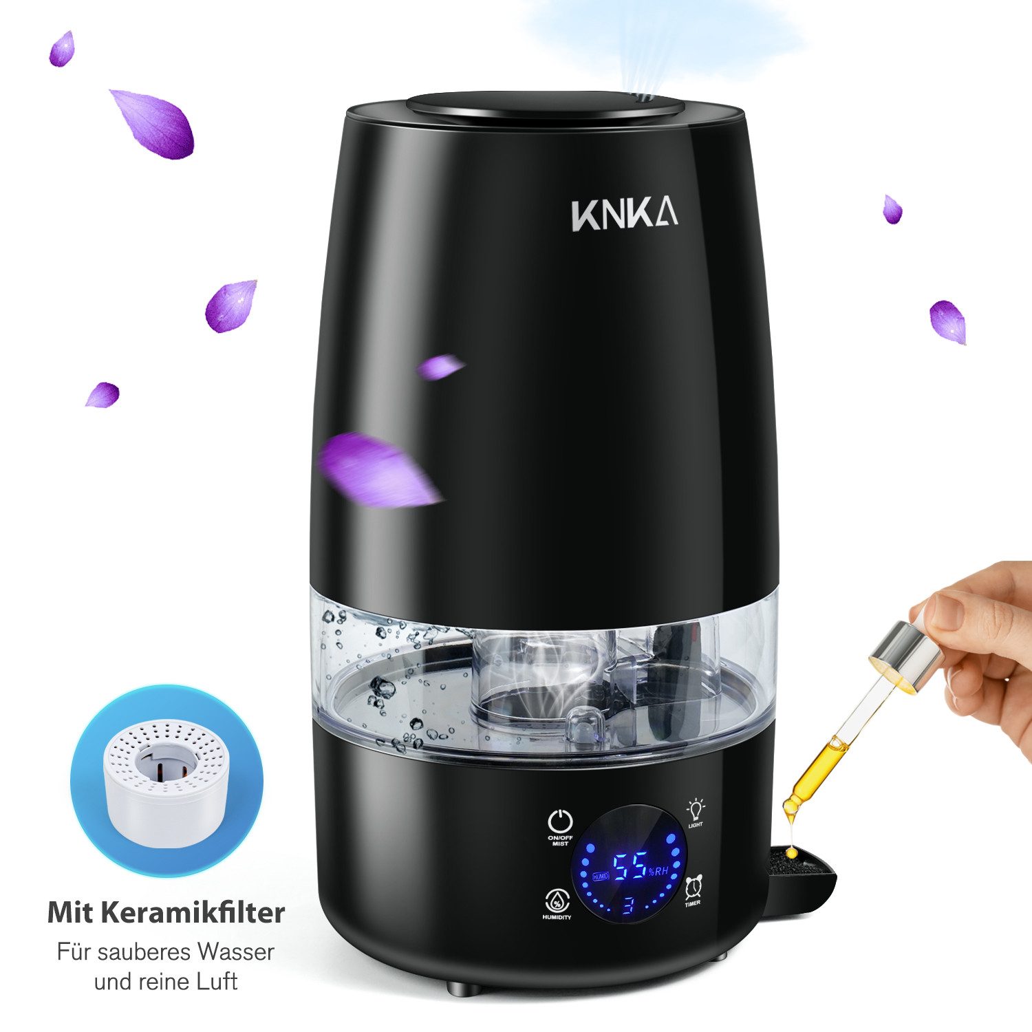 KNKA Luftbefeuchter Top-Befüllungs Intelligenter Aroma Diffuser, 4.5 l Wass günstig online kaufen