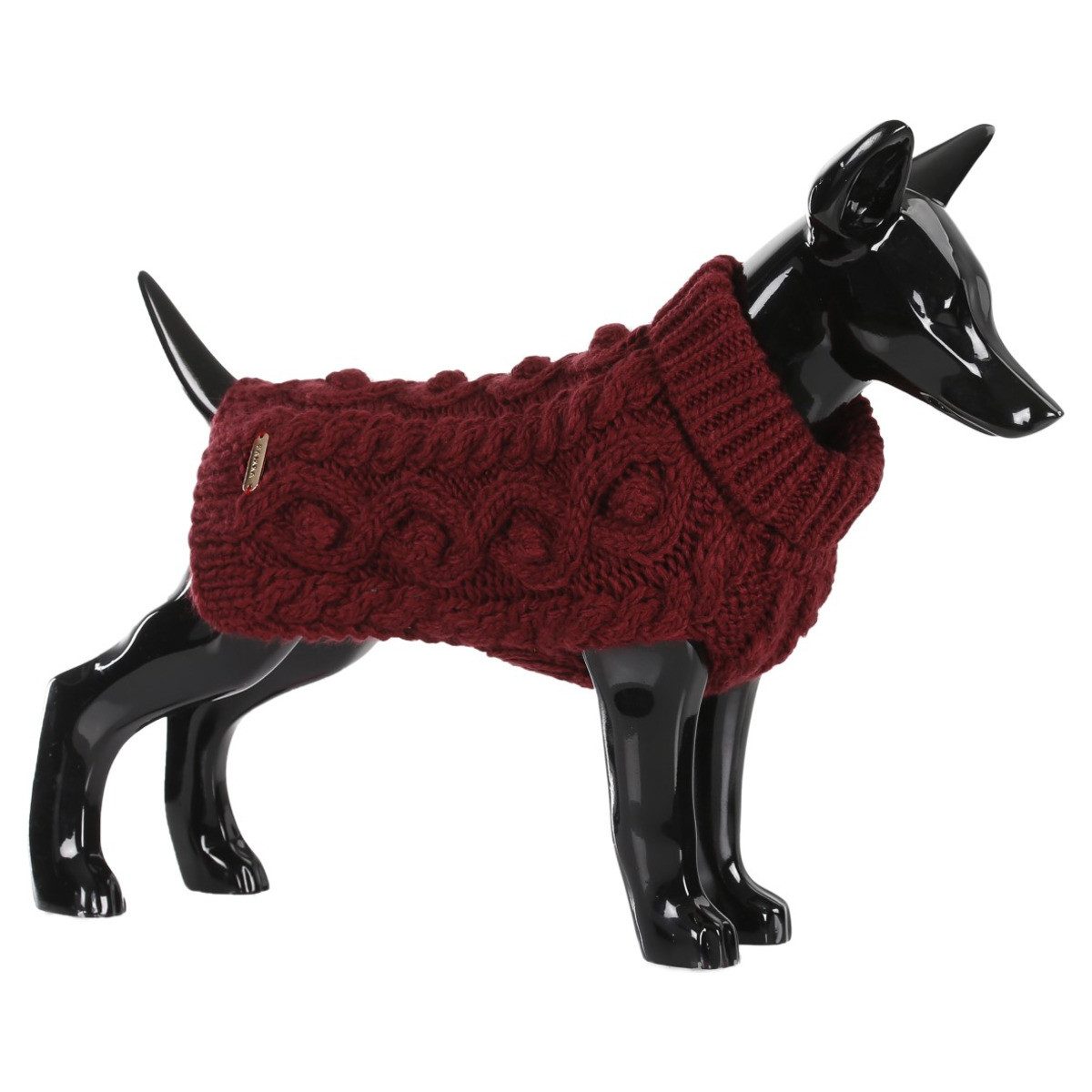 PAIKKA Hundepullover Hunde Strickpullover "Handmade Knit Sweater burgund