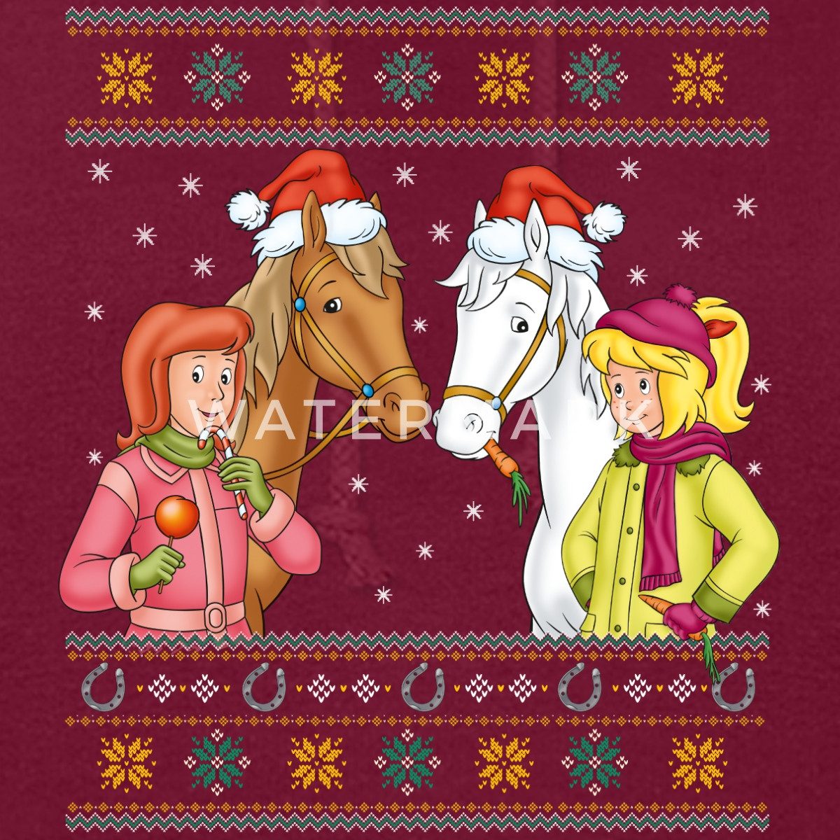 Spreadshirt Hoodie Bibi und Tina Amadeus Sabrina Weihnachts-Design Damen Hoodie (1-tlg)