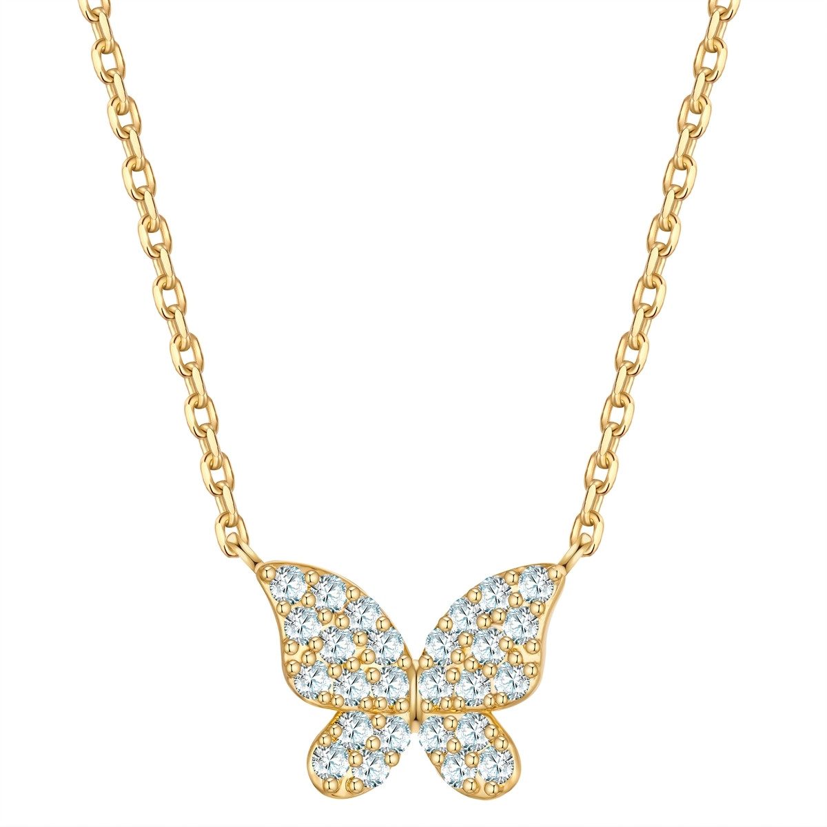 Collier Schmetterling gelbgold