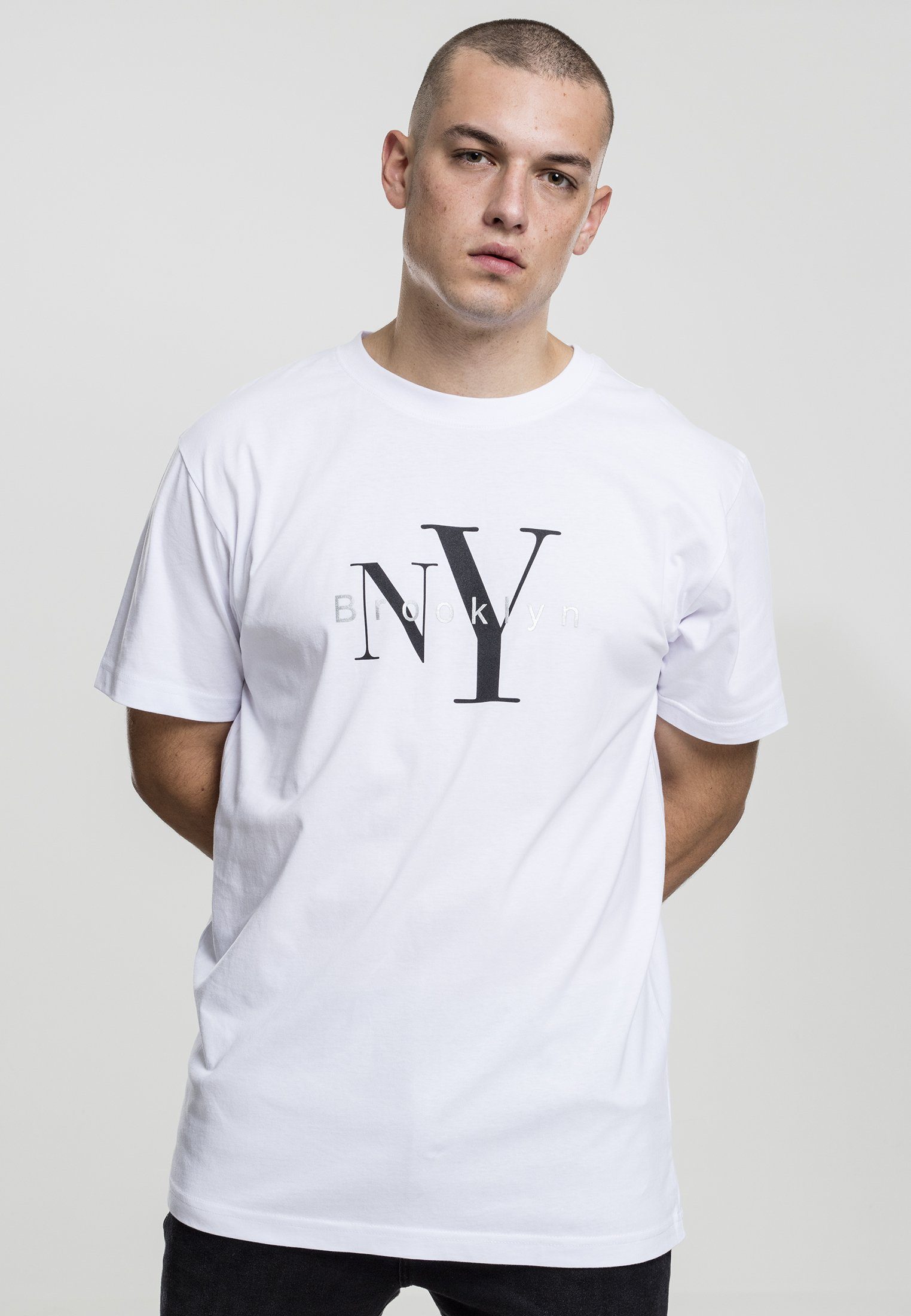 MisterTee T-Shirt Herren white NY Tee (1-tlg) Brooklyn