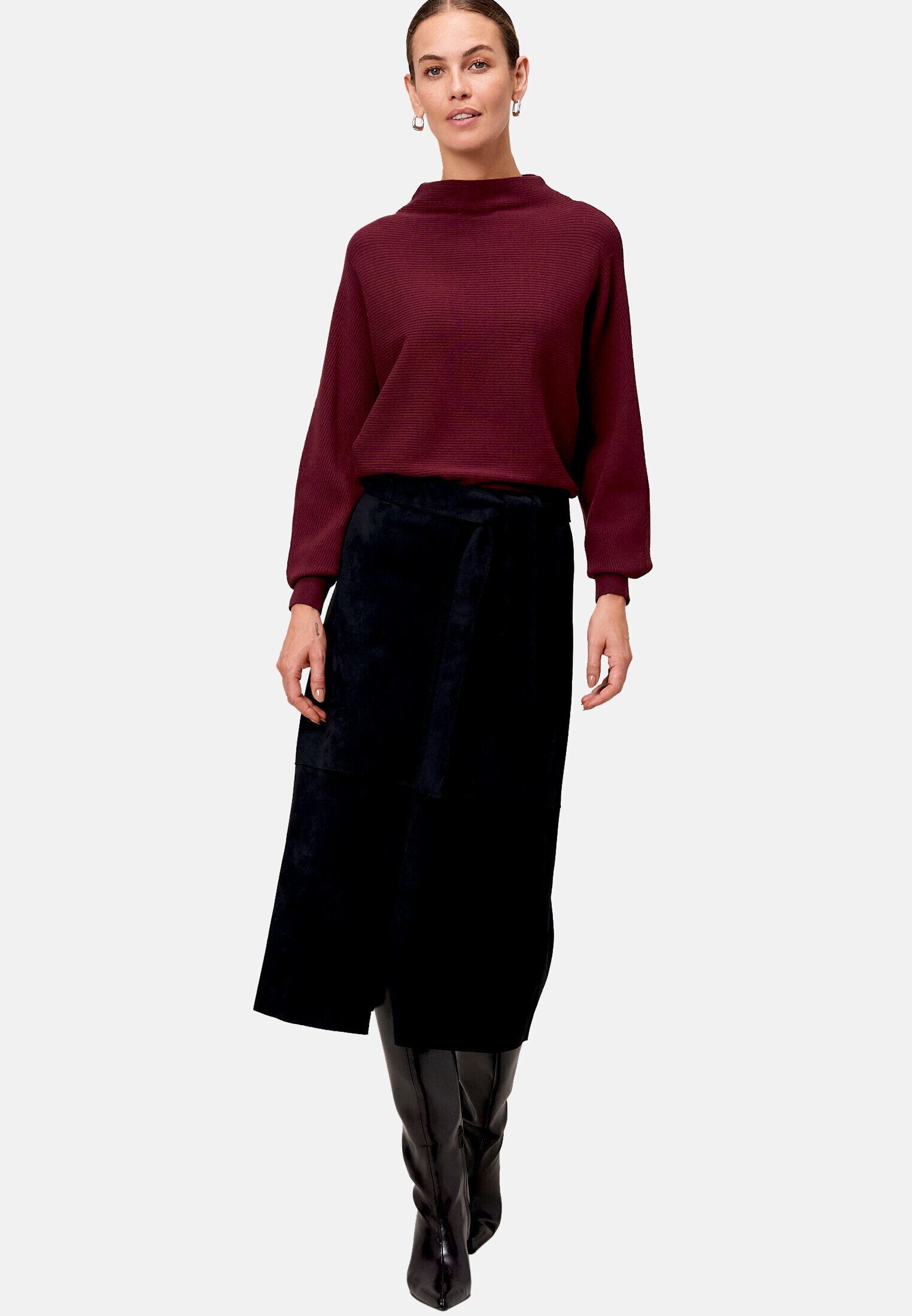 Zero Midirock Damen mit Bindegürtel Gürtel