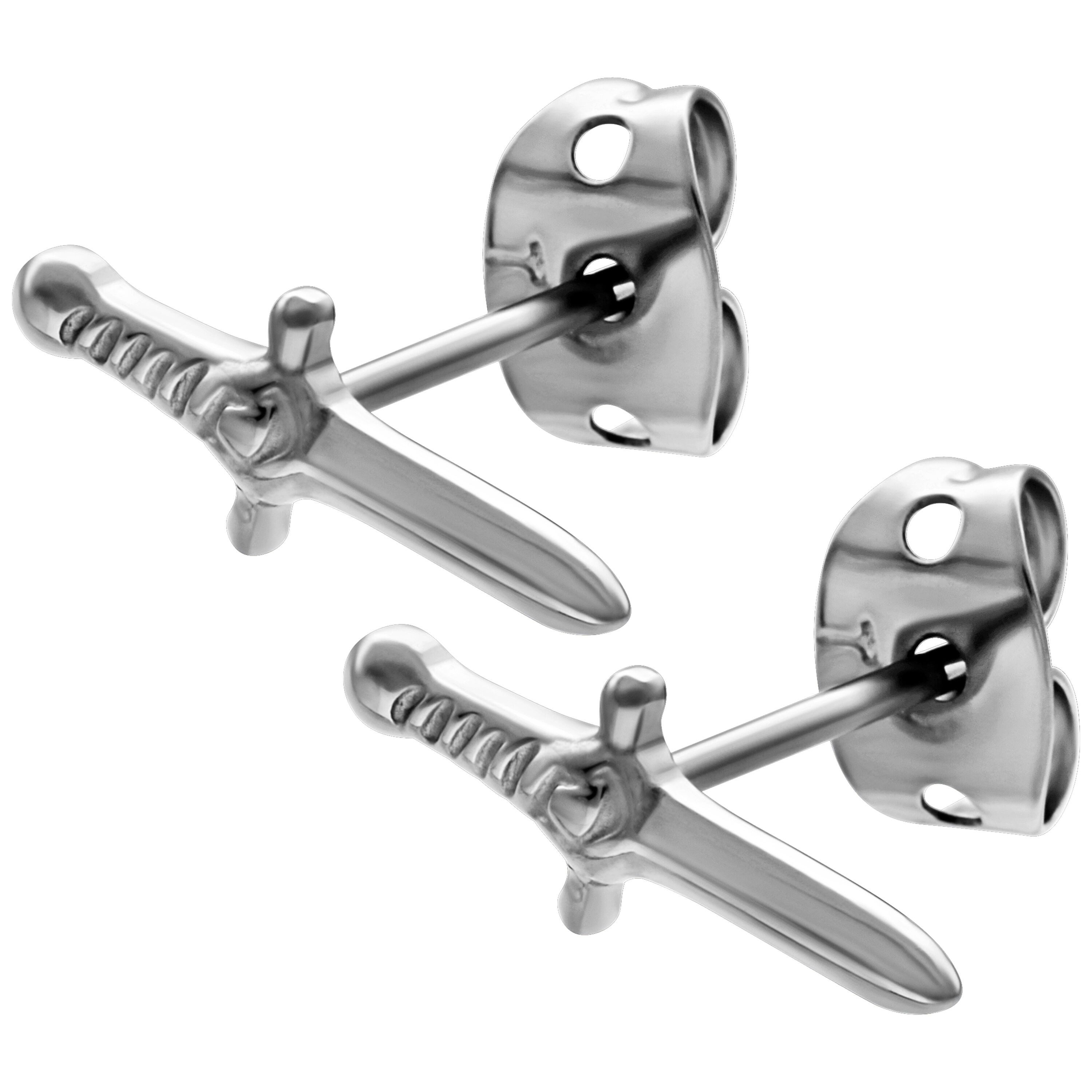 Paar Ohrstecker Sword Earstuds - Silber