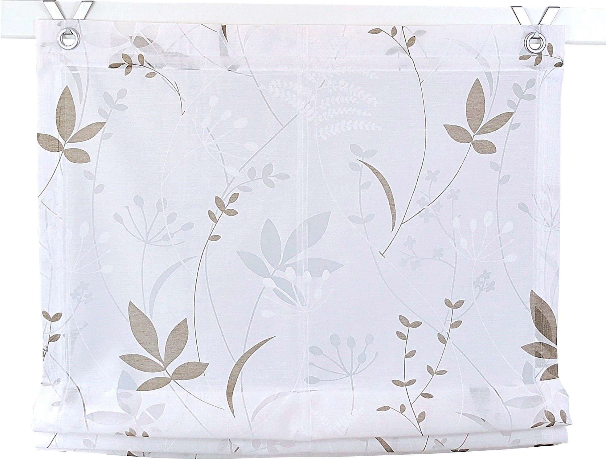 Kutti Raffrollo Dandelion Marc, mit Hakenaufhängung, ohne Bohren, weiß, bli günstig online kaufen