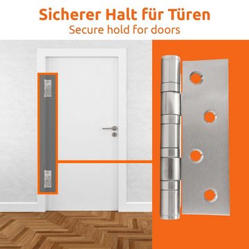 ECENCE Montageband 2x Scharnier-e Tür-schanier Edelstahl 201 Silber