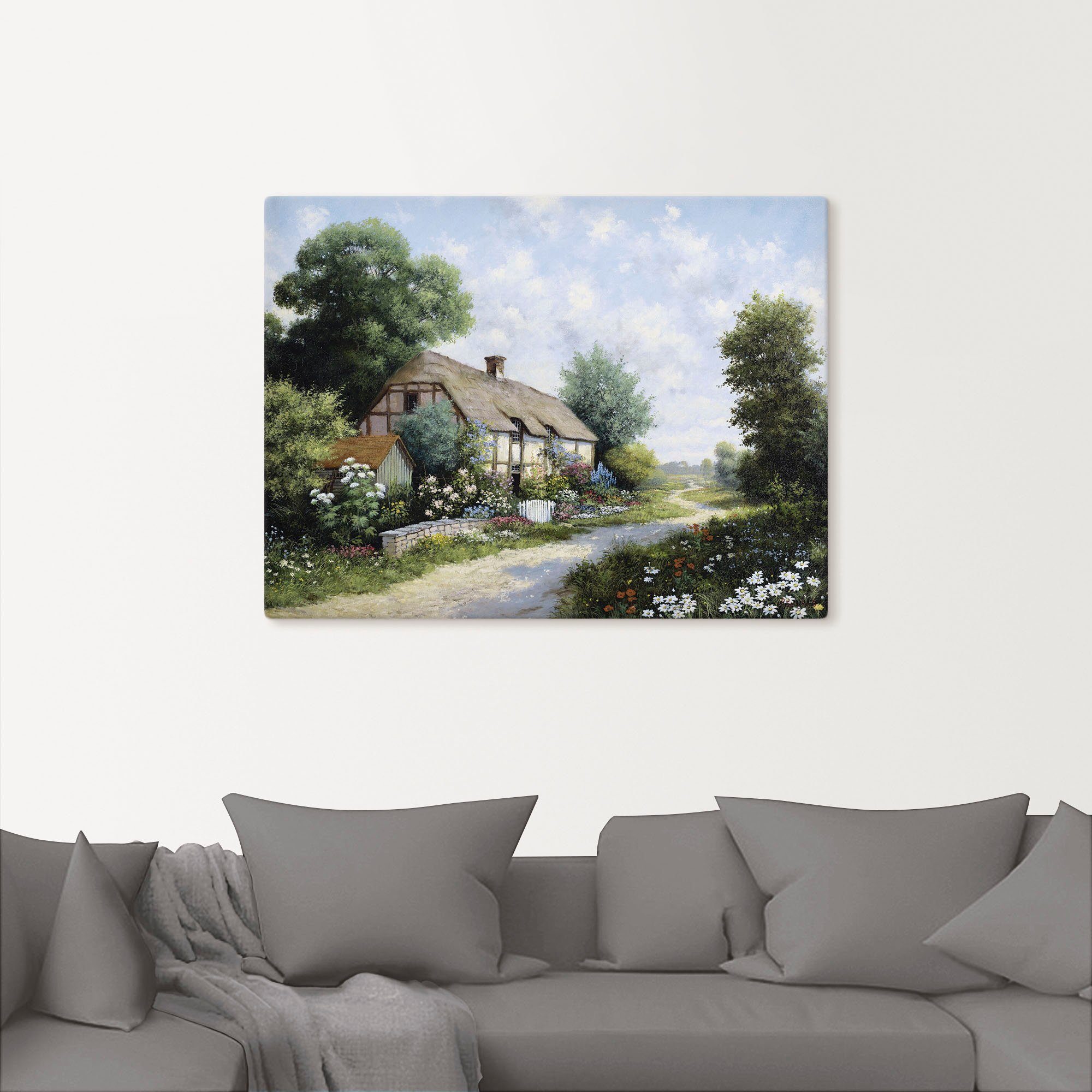 Artland Leinwandbild Das Landhaus, Gebäude (1 St), auf Holzrahmen gespannt