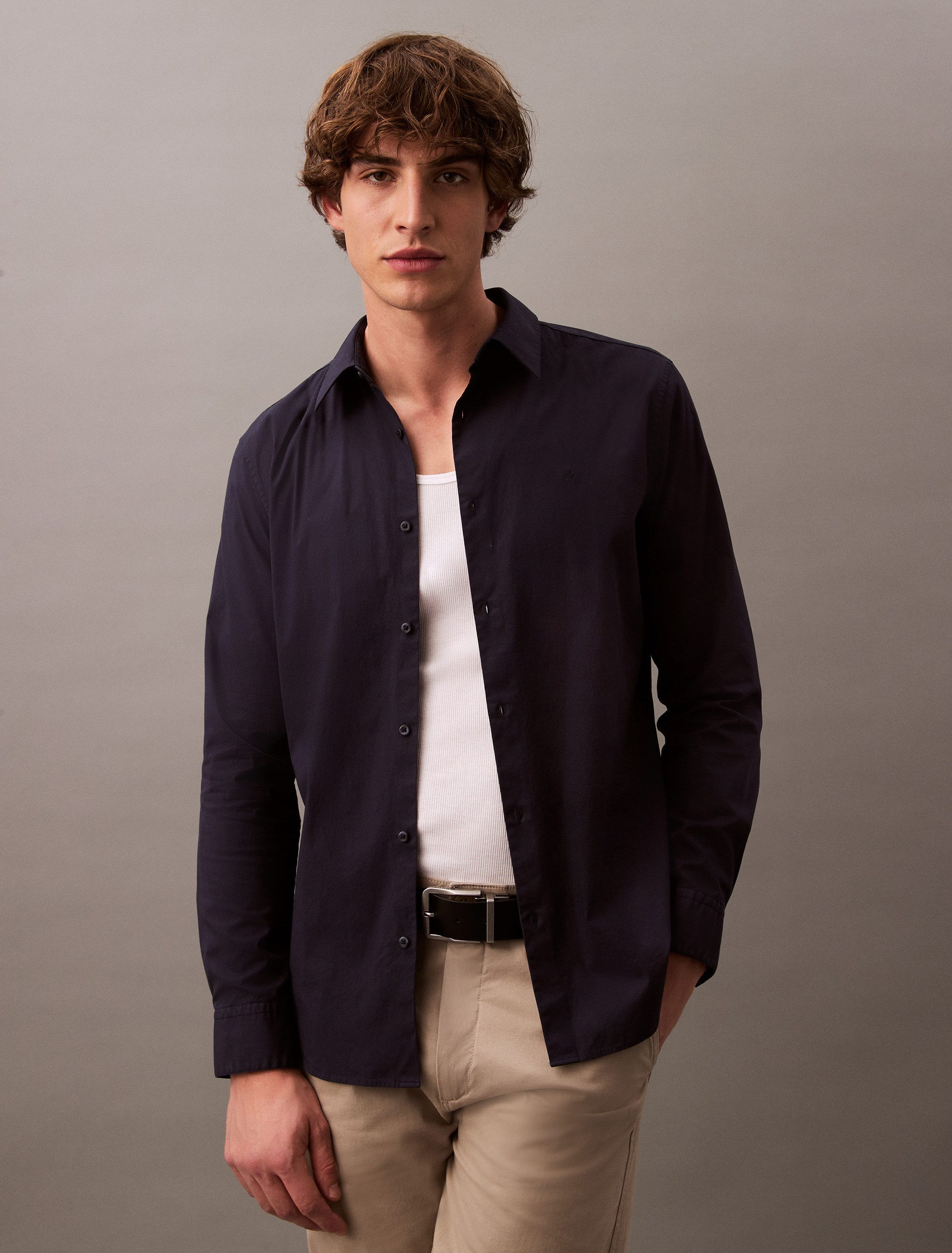Calvin Klein Langarmhemd LS SOLID STRETCH günstig online kaufen