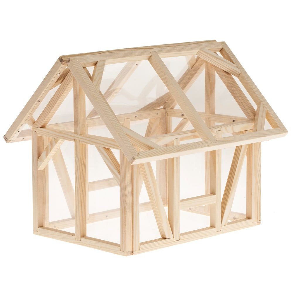 matches21 HOME & HOBBY Mini-Gewächshaus Holz Bausatz 12 J. Holzbaukasten