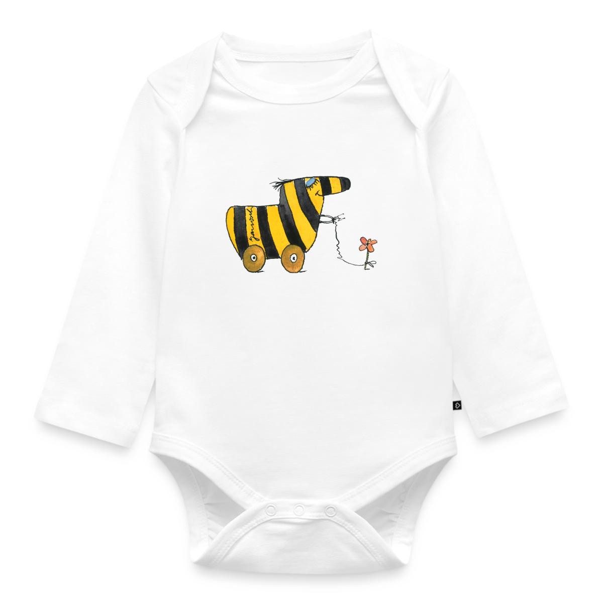 Spreadshirt Langarmbody Janosch Große Tigerente Mit Blume Tages Baby Body Langarm (1-tlg)