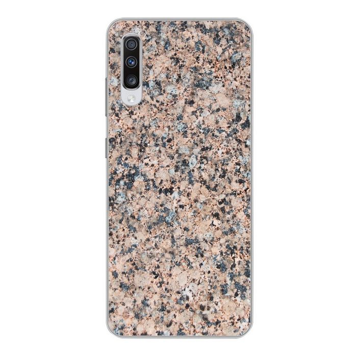 MuchoWow Handyhülle Granit - Stein - Muster - Design - Braun - Grau Phone Case Handyhülle Samsung Galaxy A70 Silikon Schutzhülle