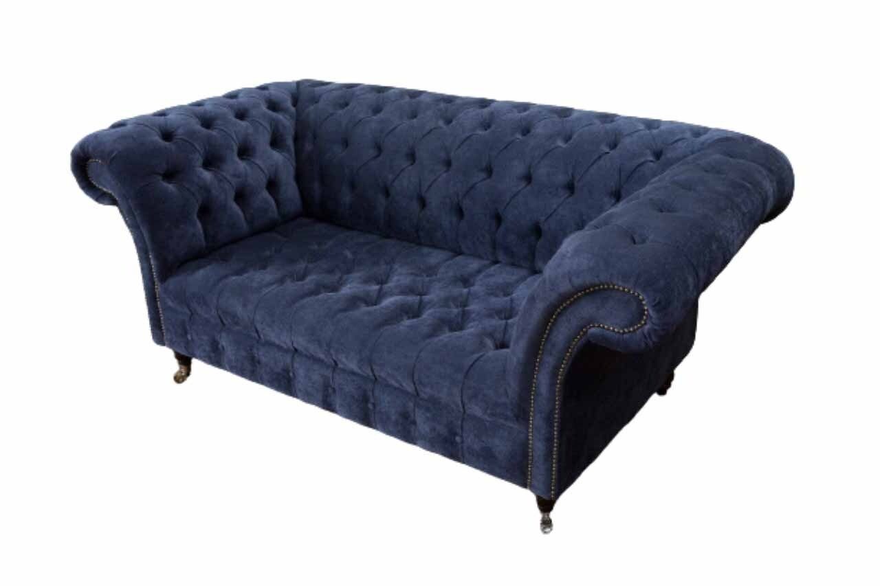 Polster Design Sofa Couch Neu, Europe Chesterfield 2 Sofa Sofas Made Blau JVmoebel Sitzer In Couchen