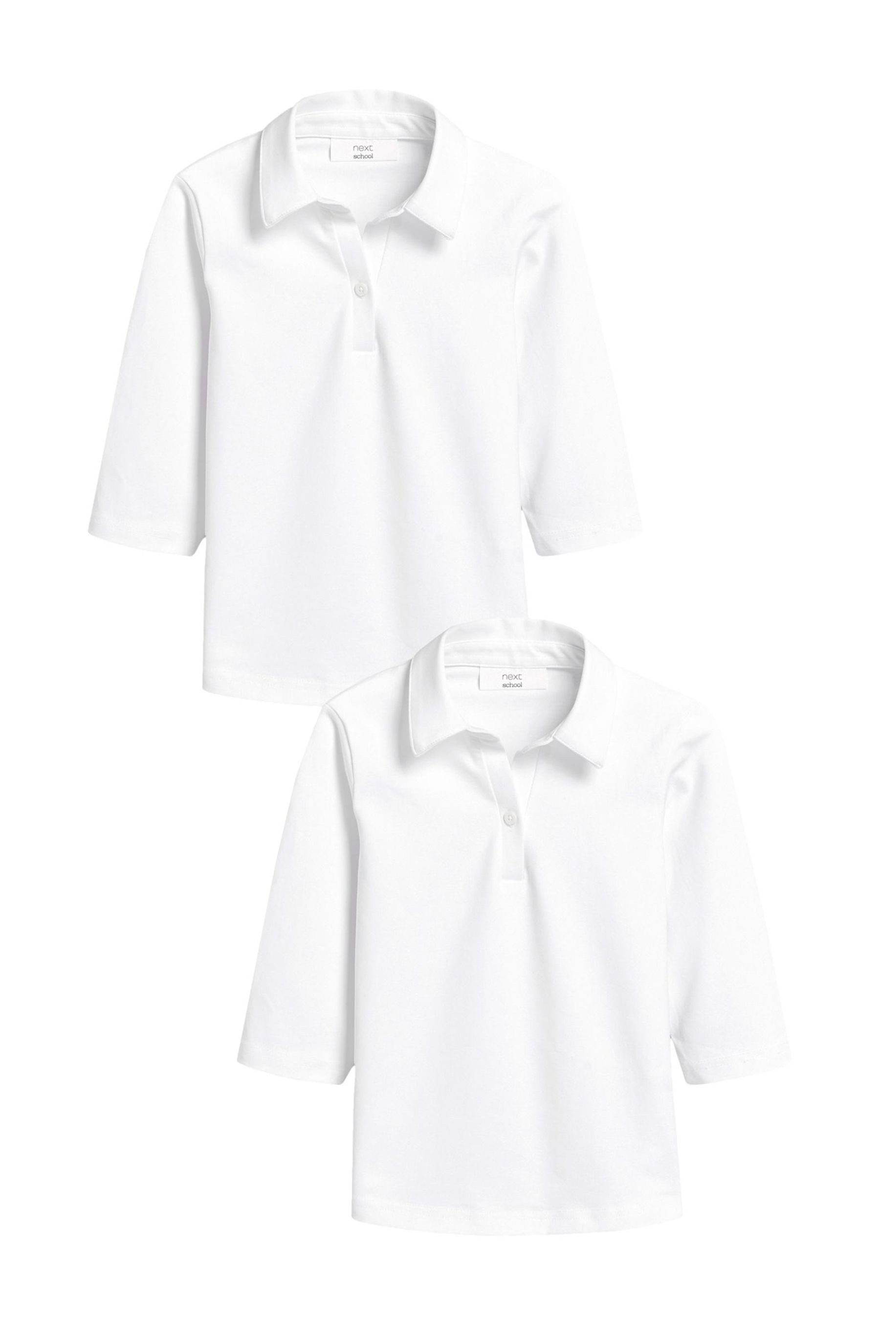 Langarm-Poloshirt Jersey-Blusen mit Dreiviertelärmeln, 2er-Pack