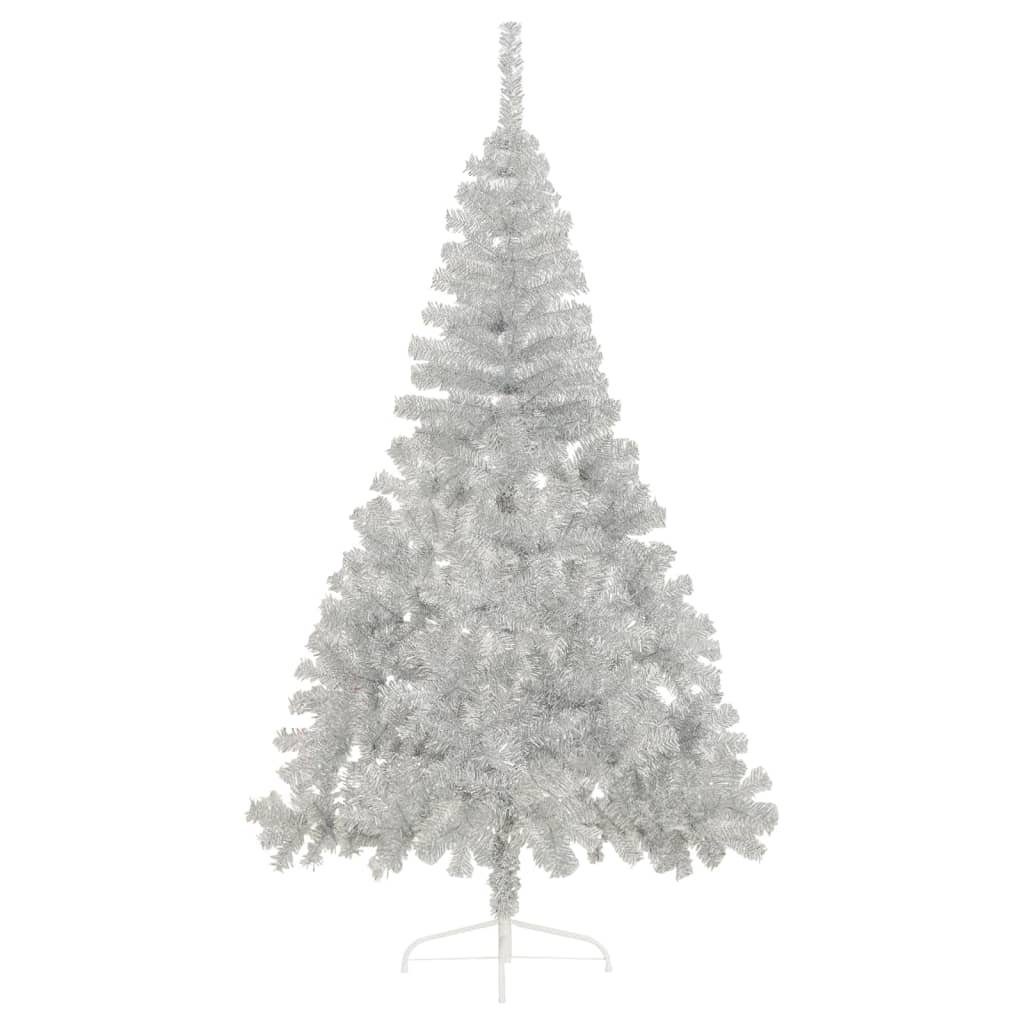 Weihnachtsbaum Silber 180 Ständer mit Künstlicher cm furnicato Künstlicher PET Halb-Weihnachtsbaum