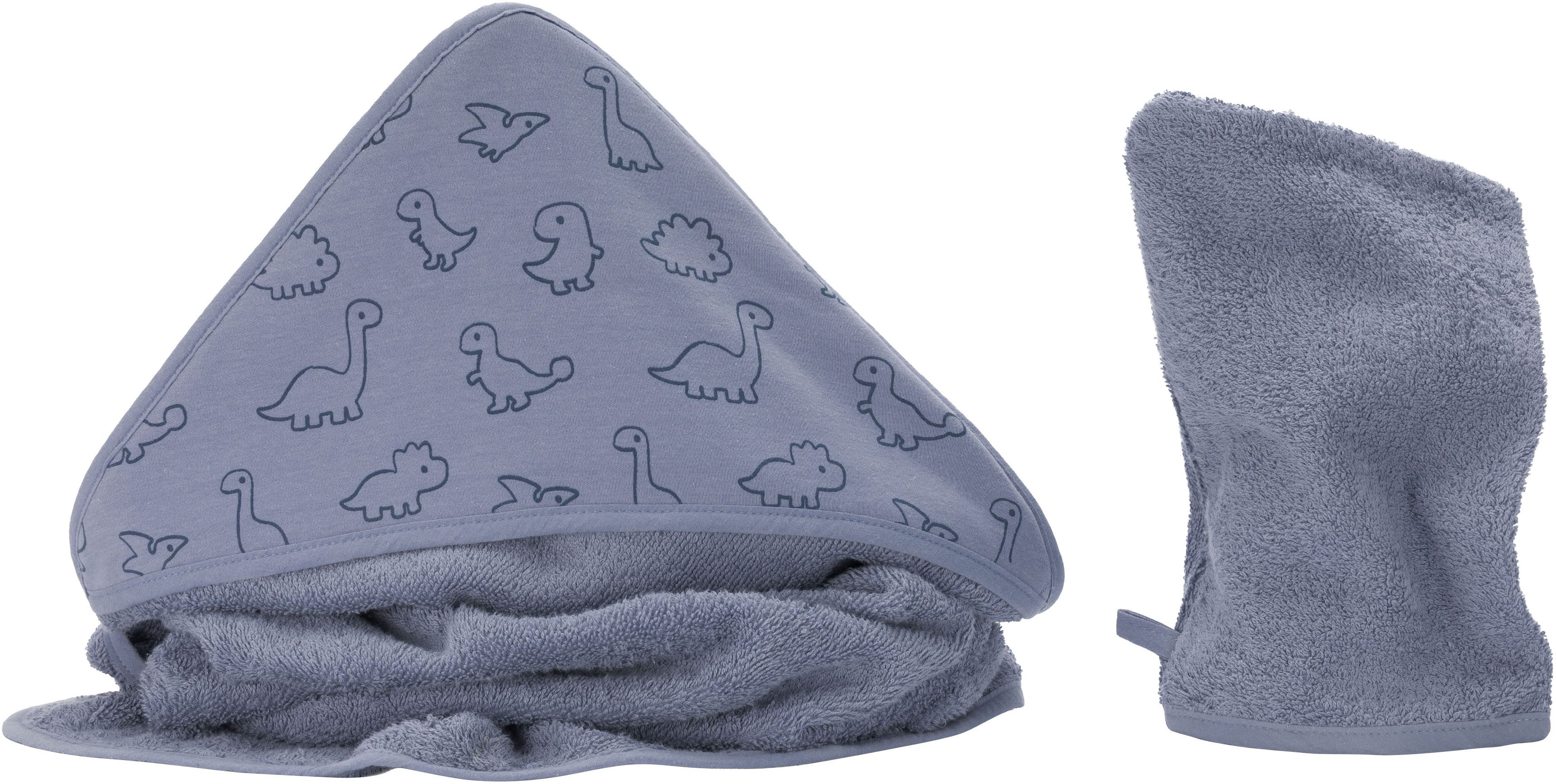 Fillikid Kapuzenhandtuch Kapuzenbadetuch mit Waschhandschuh, Frottee (Set, 2-St)