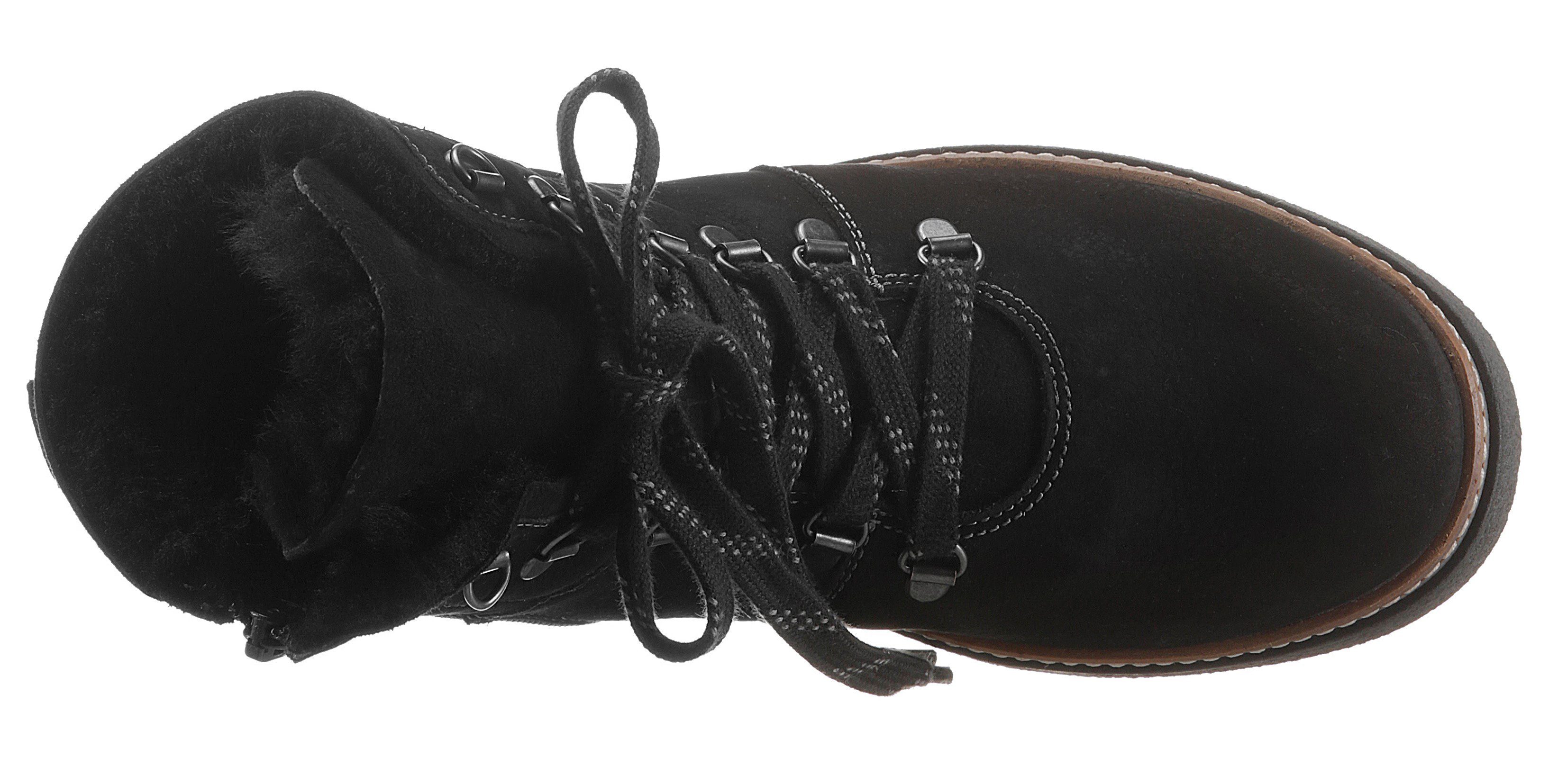 Waldläufer HITOMI Winterboots, Outdoorboots, Schnürboots mit Lammfellfutter, H-Weite