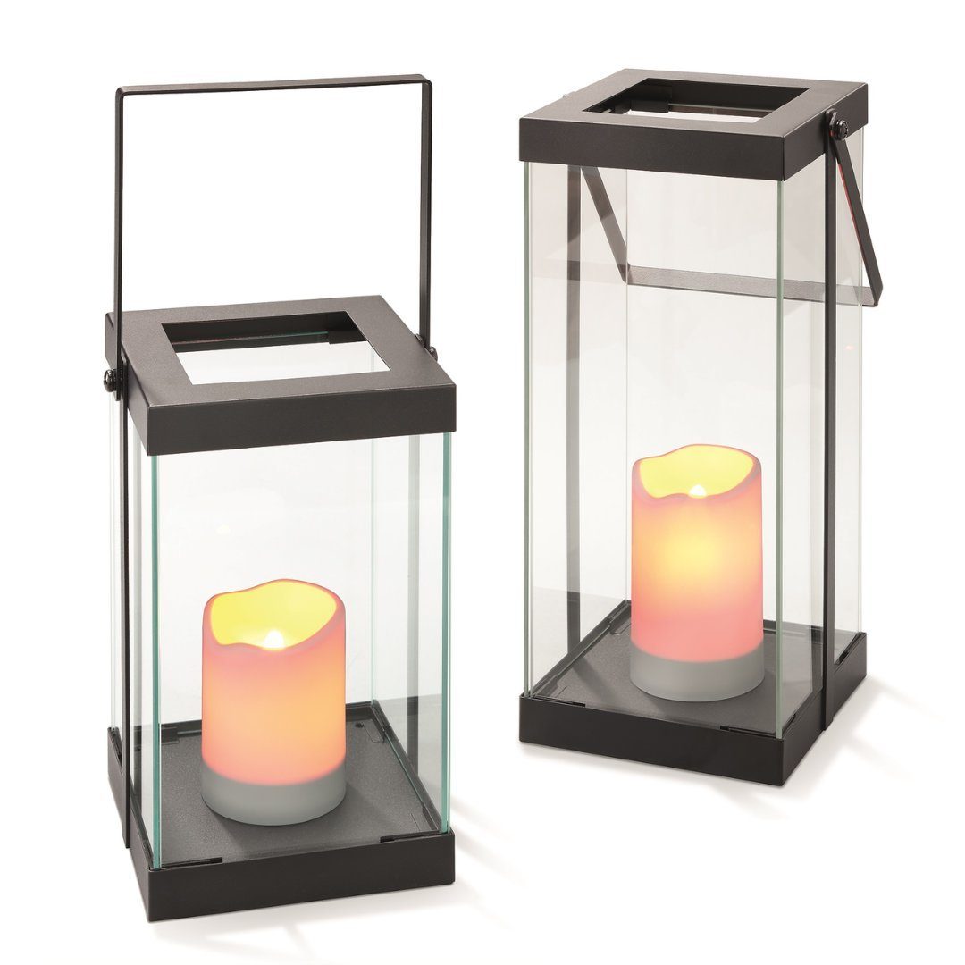 technik@all LED Laterne LED Laternen 2er Set "Garda" aus Metall/Glas incl. günstig online kaufen