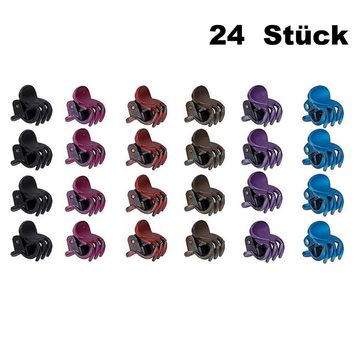 Juoungle Haarspange 24 Stück Haarklauenclip,Mini Haarspangen,Kunststoff Haarklaue,6 Farbe