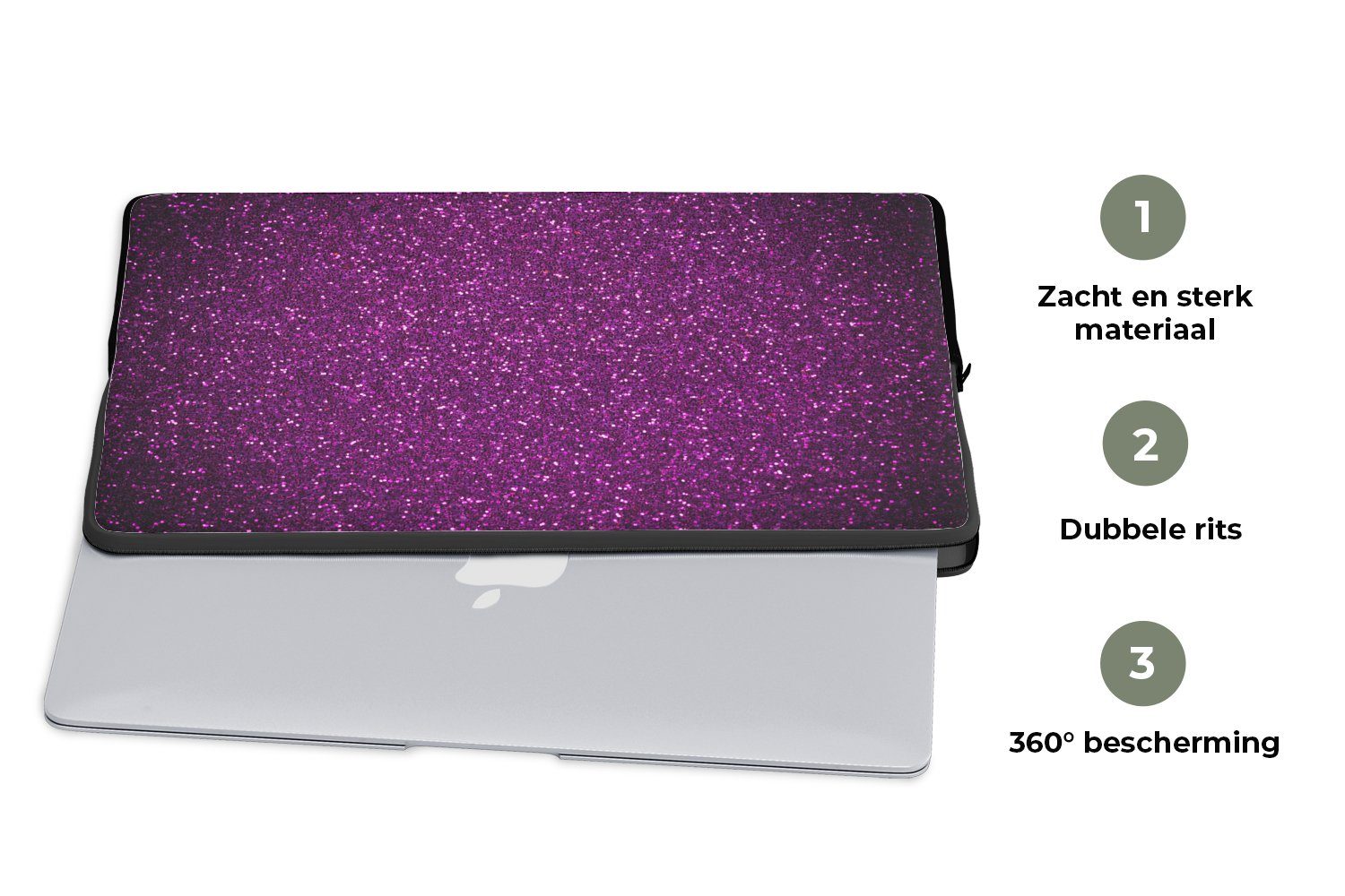 MuchoWow Laptop-Hülle Lila - Rosa - Muster - Abstrakt 13.3 Zoll, Laptopsleeve, weiches Innenfutter zum Schutz Kratzern, Laptoptasche