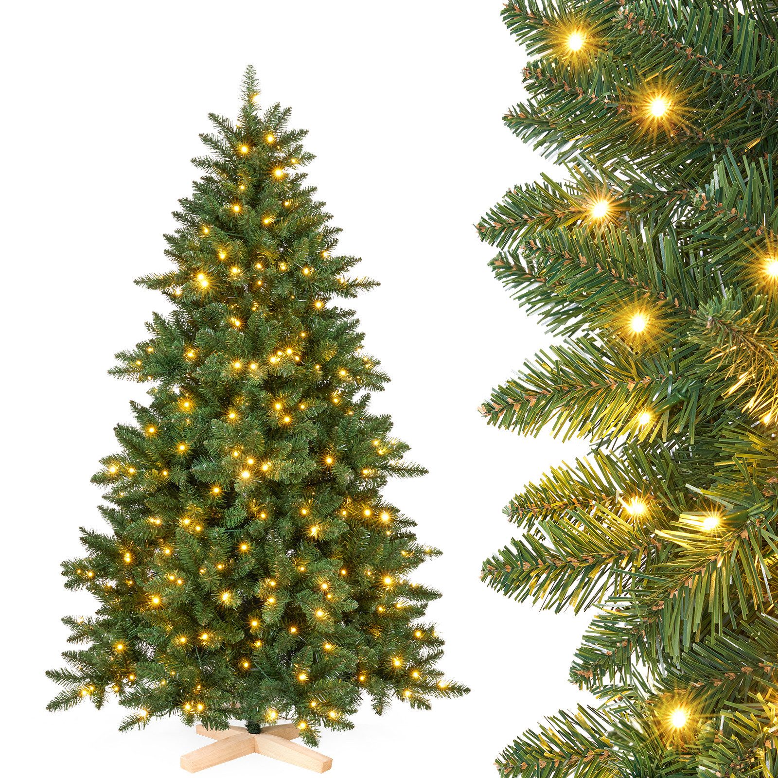 Yorbay Künstlicher Weihnachtsbaum mit LED-Beleuchtung 150/180/210 cm, Echth günstig online kaufen