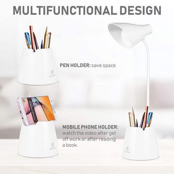 Novzep Schreibtischlampe Schreibtischlampe mit Stifthalter,3 Helligkeitsstufen,Touch-Schalter